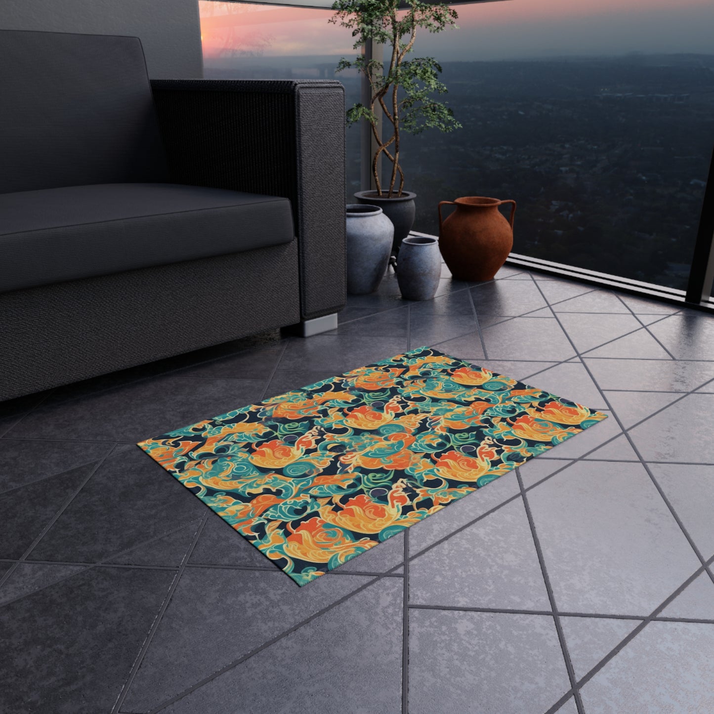 Tangerine Twilight Tapestry