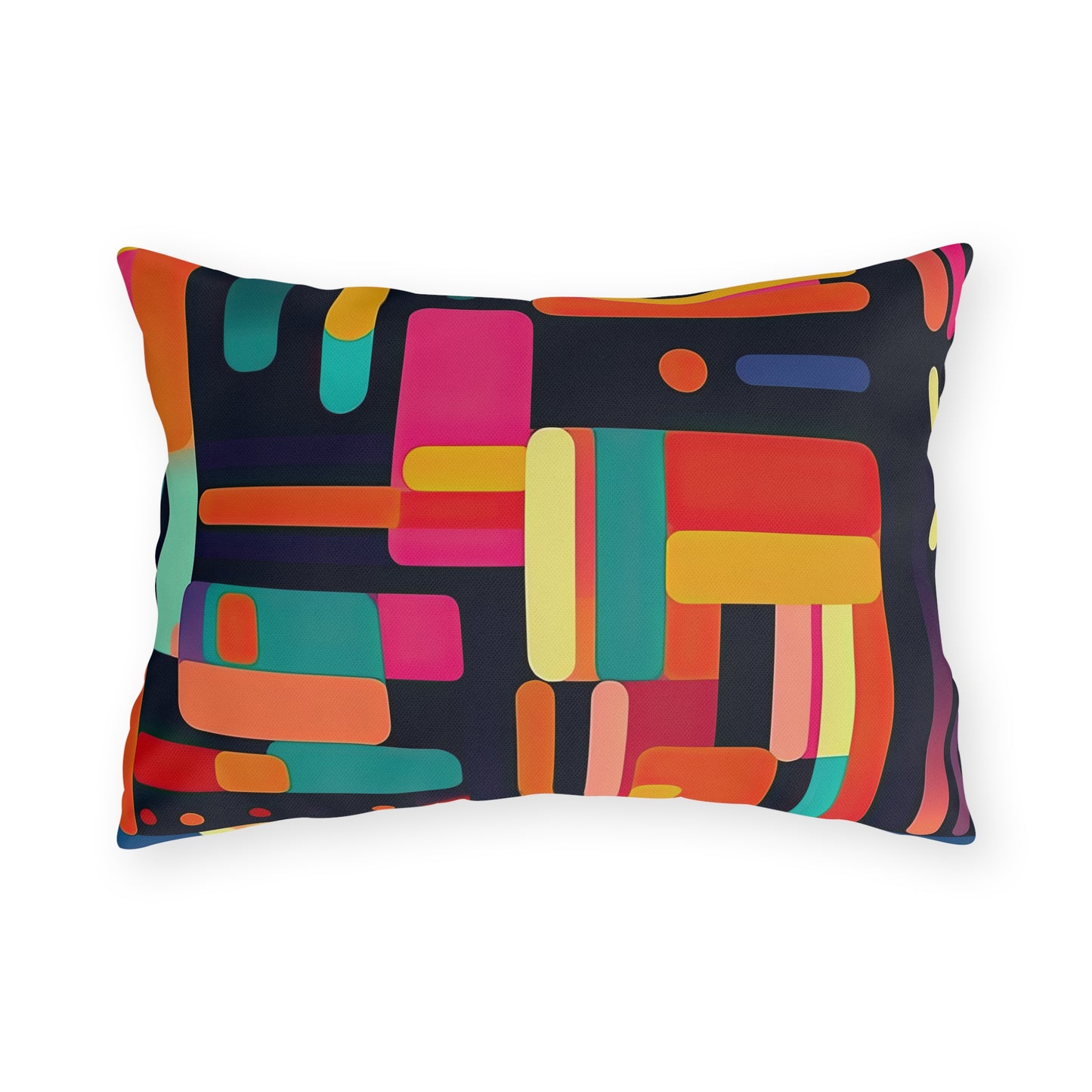 Cybernetic Nostalgia. Retro Futuristic Outdoor Pillows