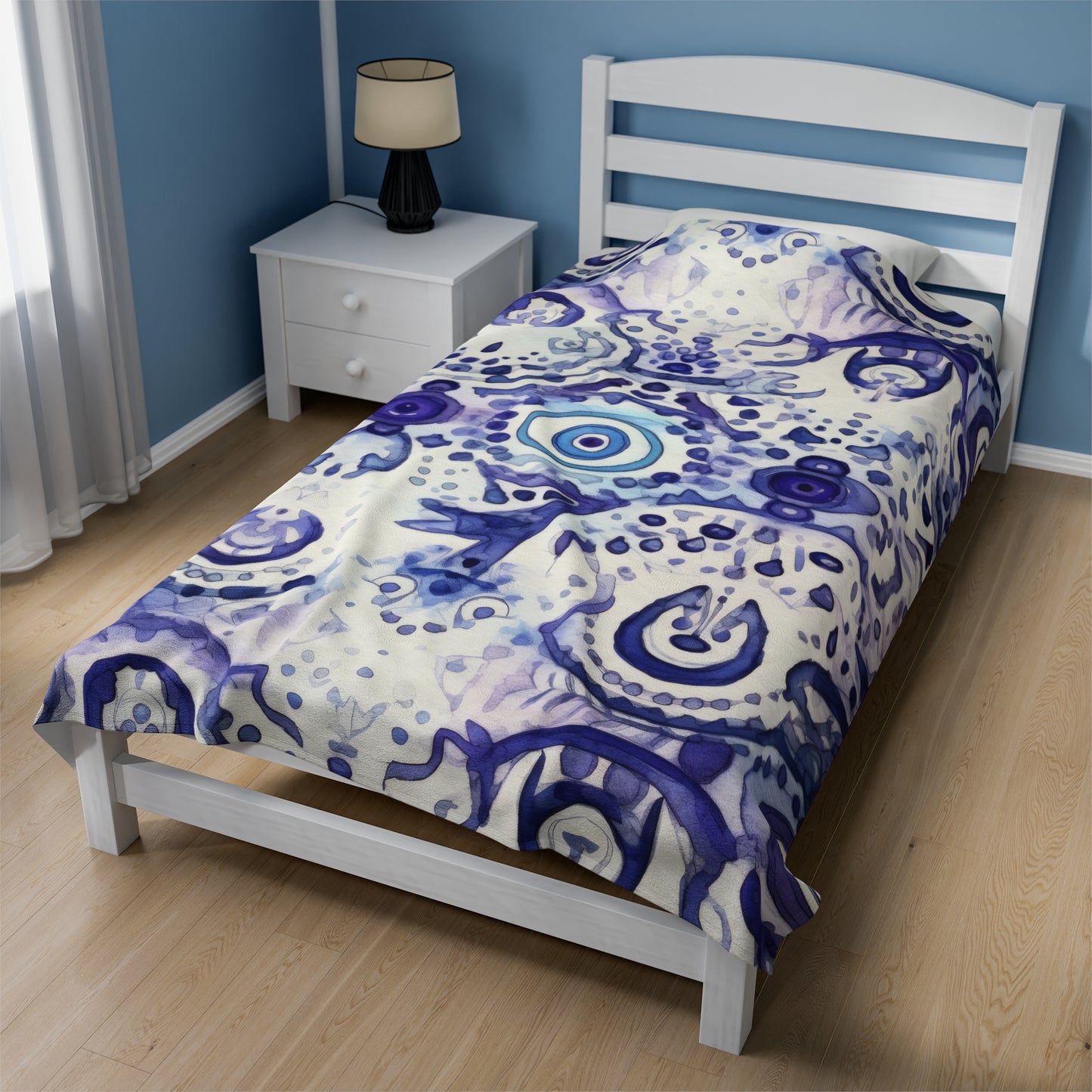 Hamsa Enigma. Velveteen Plush Blanket.