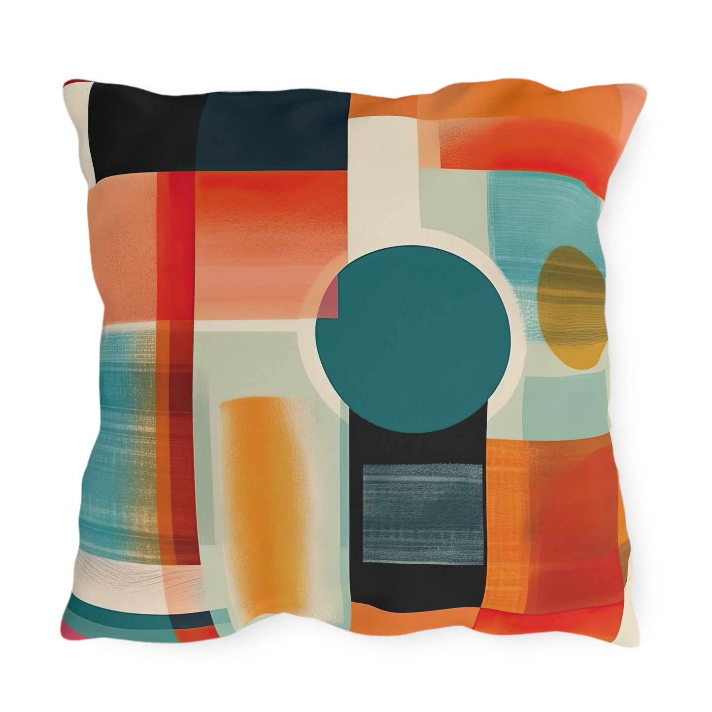 Dimensional Melody. Futuristic Nostalgia Outdoor Pillows