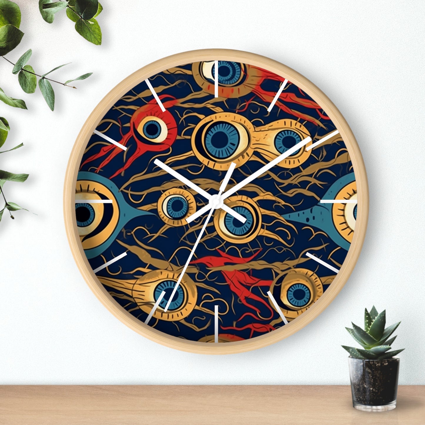 Mystical Malevolence. Beholder. Artful Evil Eye Wall Clock – Timekeeping with Protective Meaning. Wall Clock.