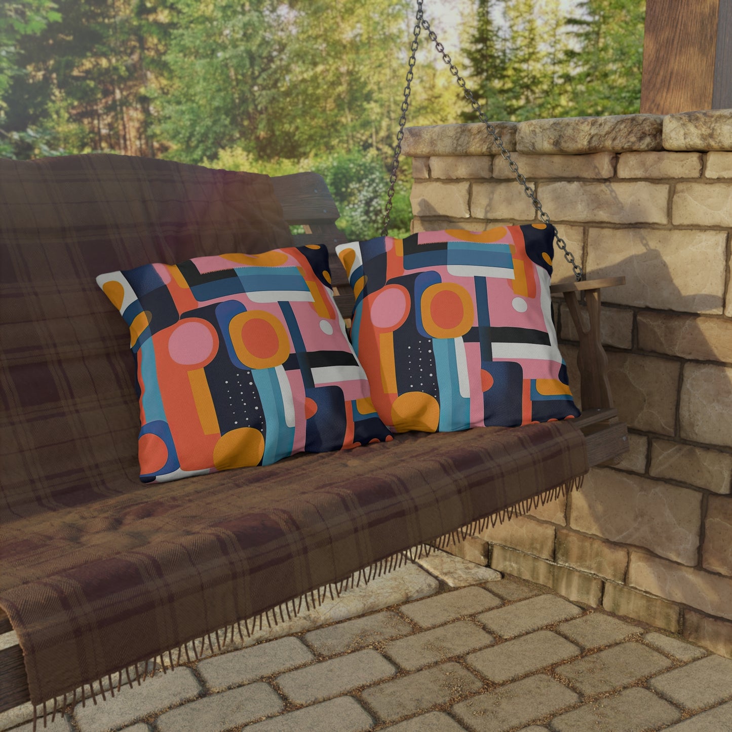 Etheric Elegance. Nostalgia Meets Future Outdoor Pillows
