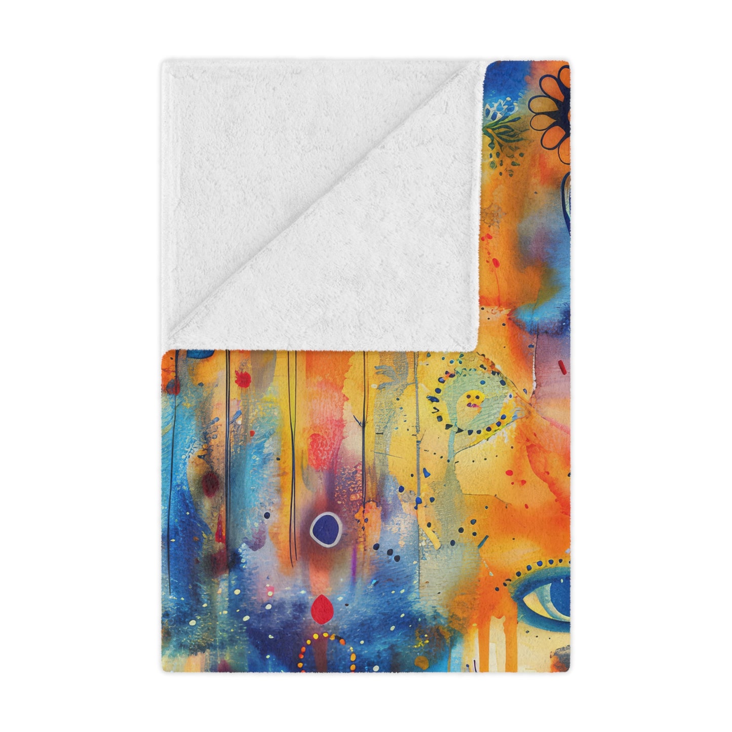 Rainbow Shield Hamsa. Cozy Artistic Microfiber Blanket.