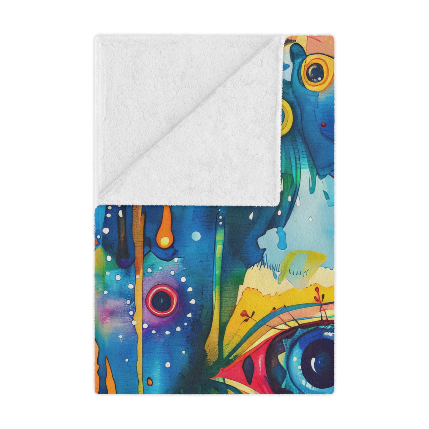 Aurora Talisman Hamsa. Cozy Artistic Microfiber Blanket.