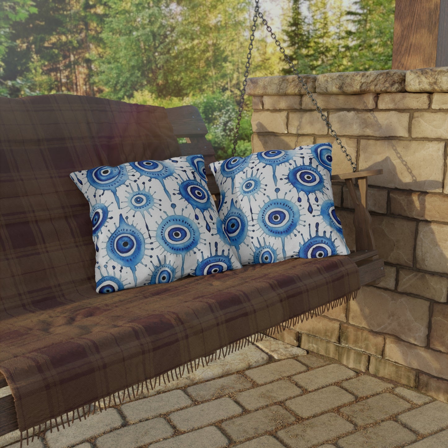 Evil Eye Cry. Outdoor Pillows