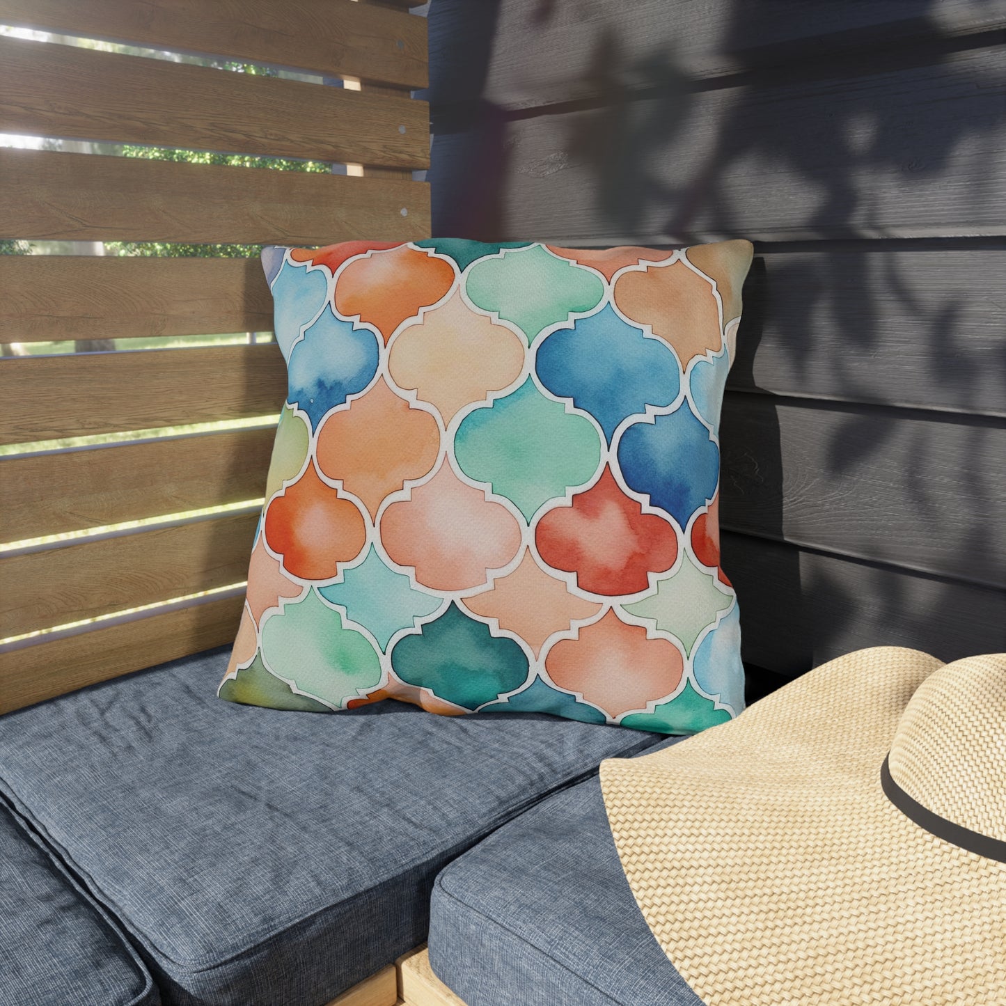 Labyrinth of Lanterns . Outdoor Pillows