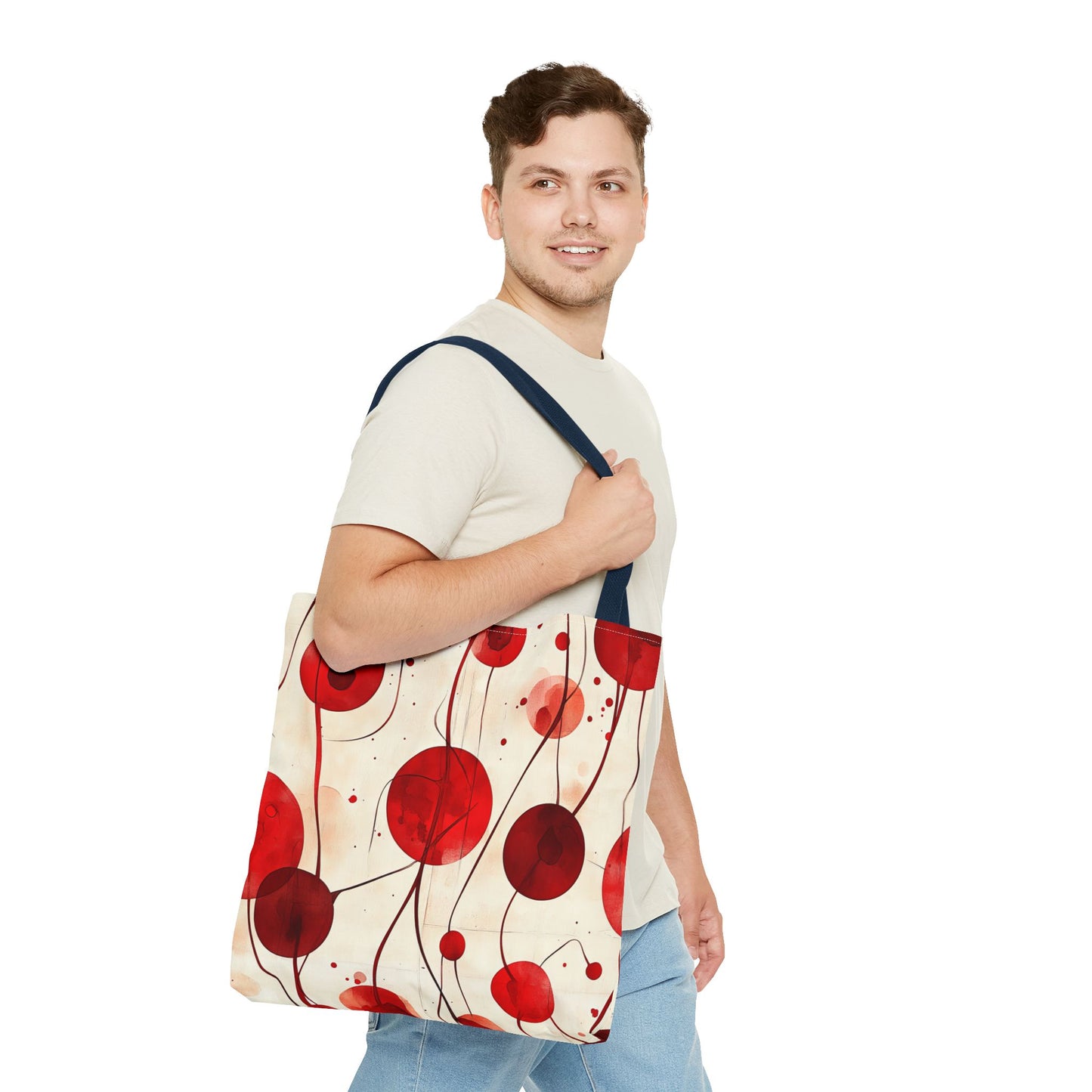 Artistic Red Abstract Tote Bag for Everyday Use