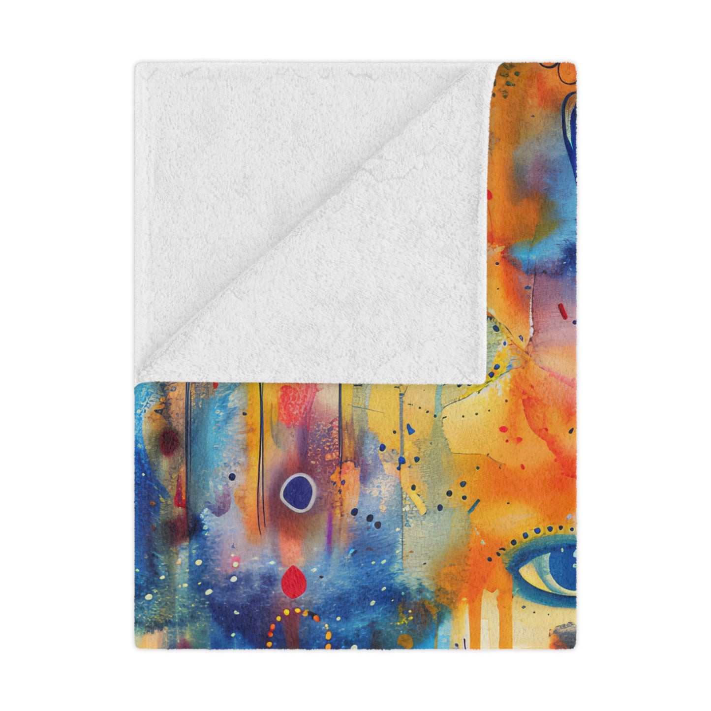 Rainbow Shield Hamsa. Cozy Artistic Microfiber Blanket.