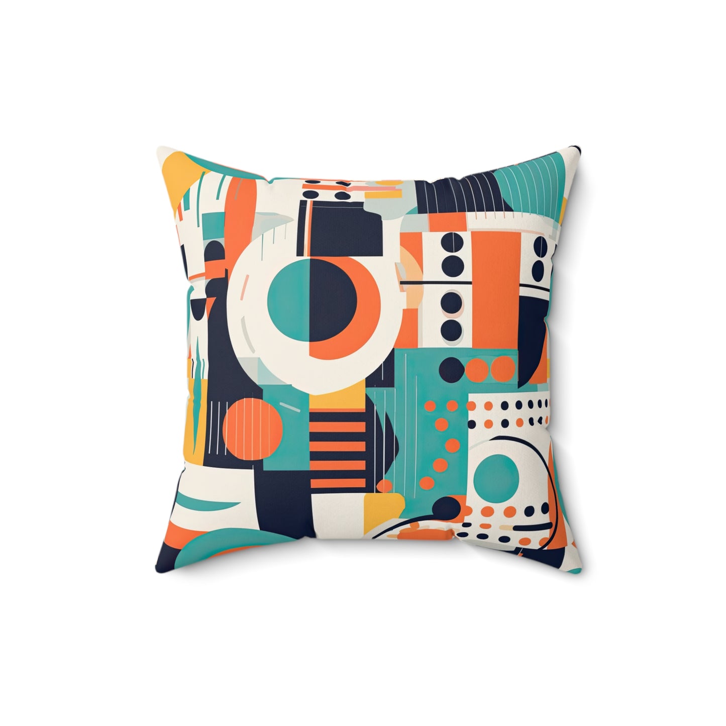 Echoes of the Analog Future. Artistic Retro-FuturisticSpun Polyester Square Pillow