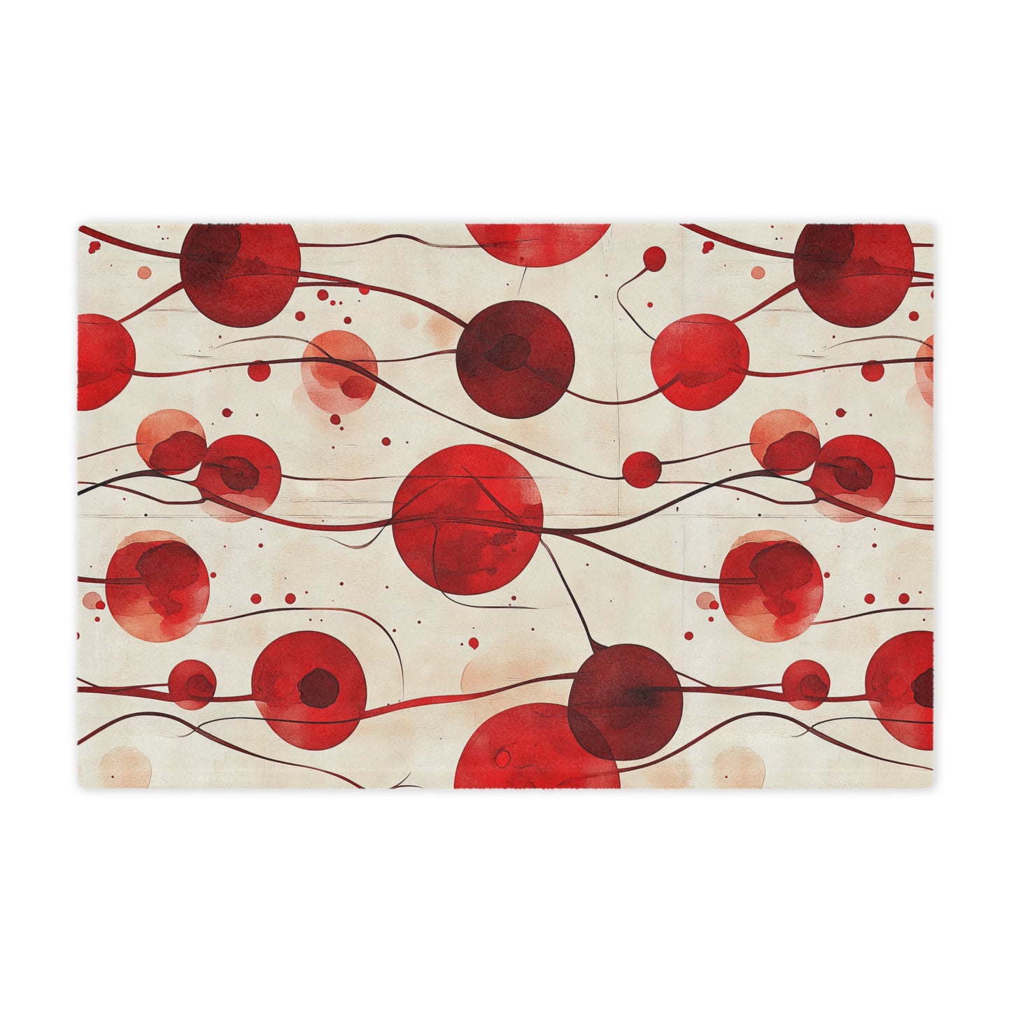 Vintage Cherry. Cozy Artistic Microfiber Blanket -