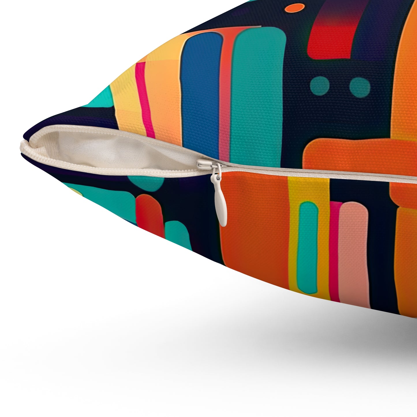 Cybernetic Nostalgia. Retro Futuristic Spun Polyester Square Pillow