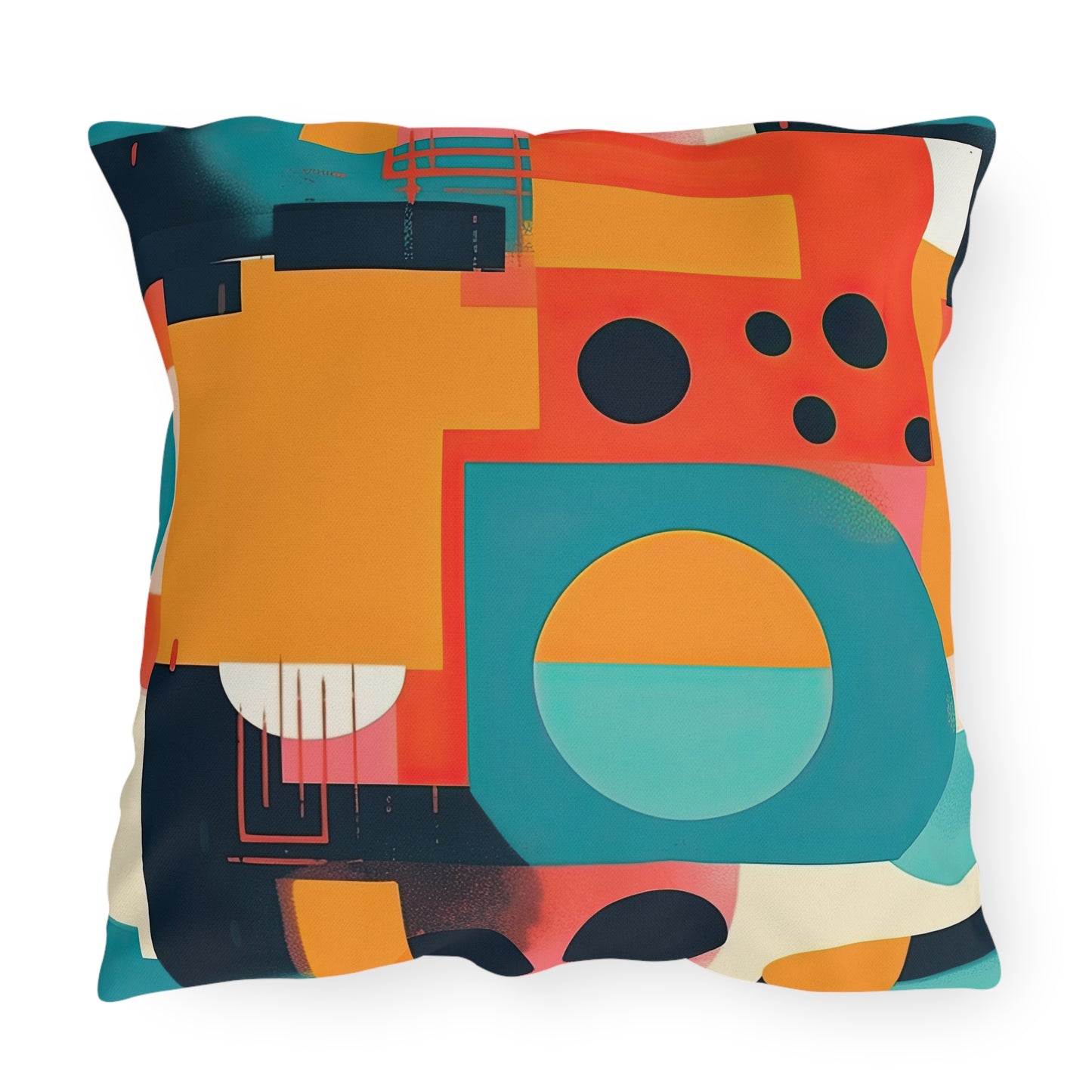 Neon Echoes. Retro Futuristic Outdoor Pillows