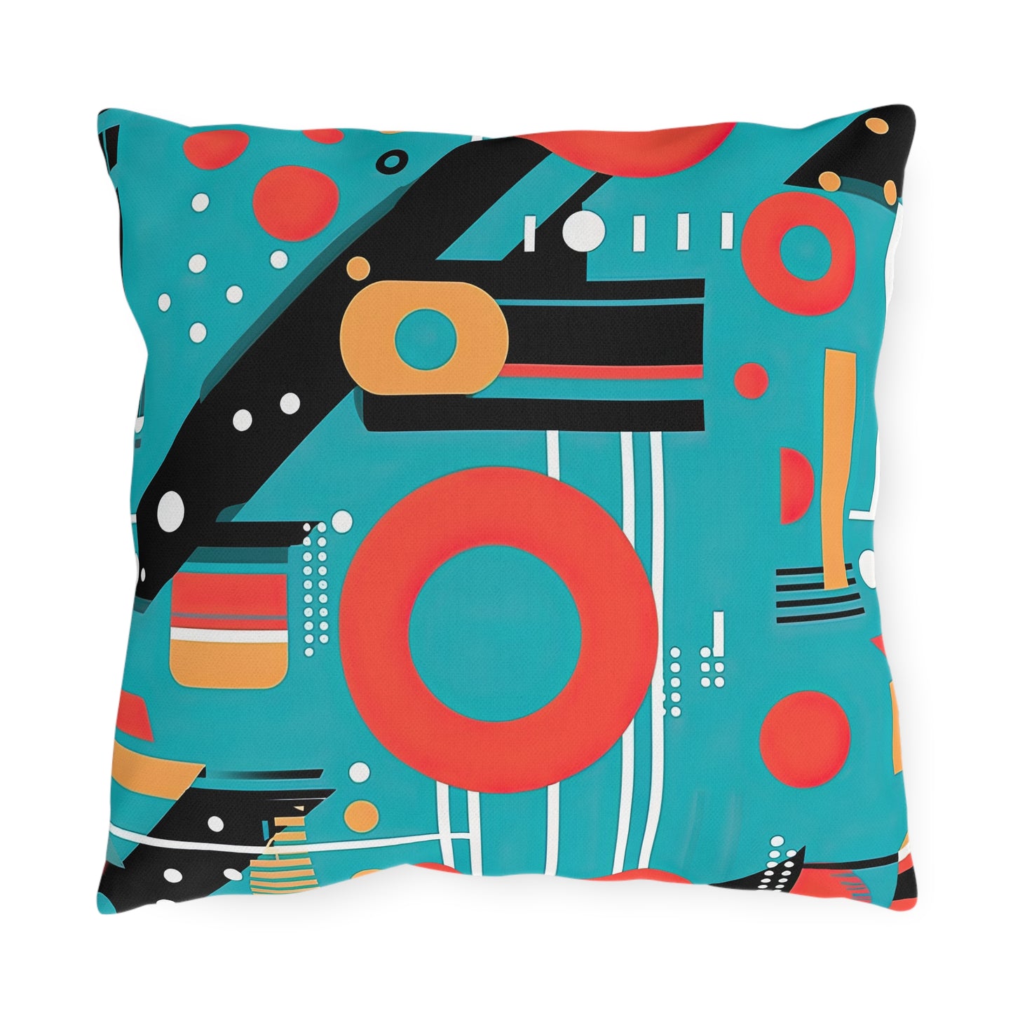 Quantum Rhapsody. Retro-Inspired Futuristic Outdoor Pillows