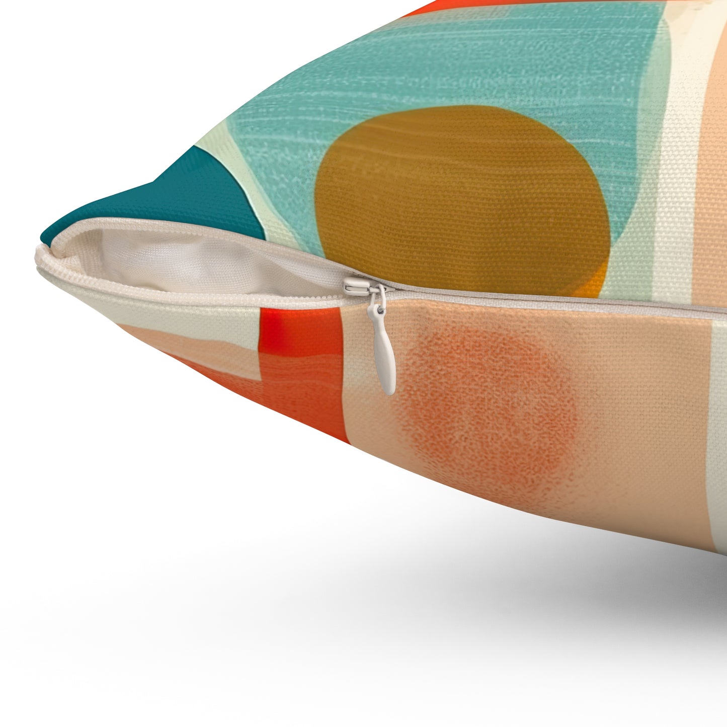 Solar Flare Serenade. Retro-Inspired Avant-Garde Spun Polyester Square Pillow