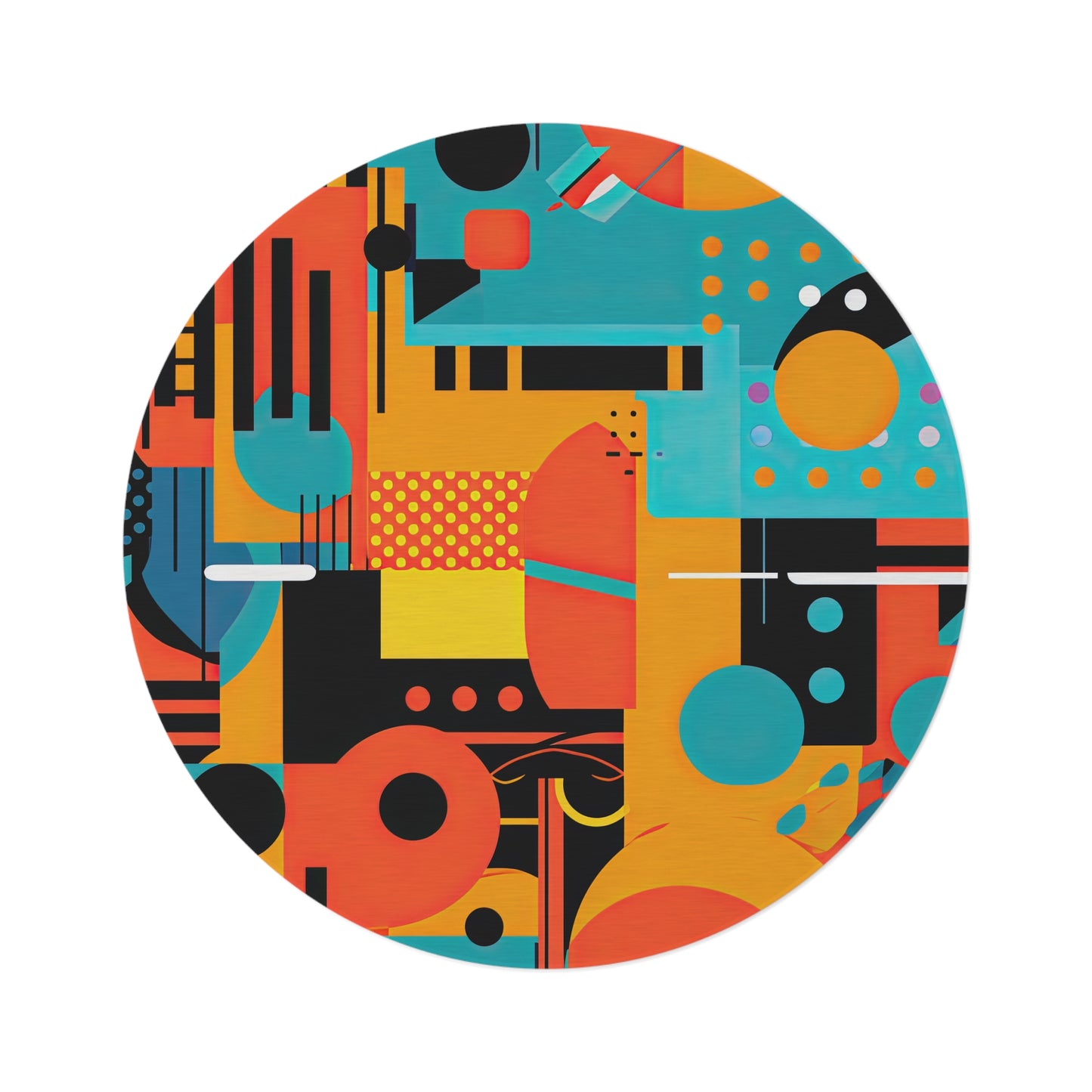 Quantum Quasar. Futuristic Retro Round Rug