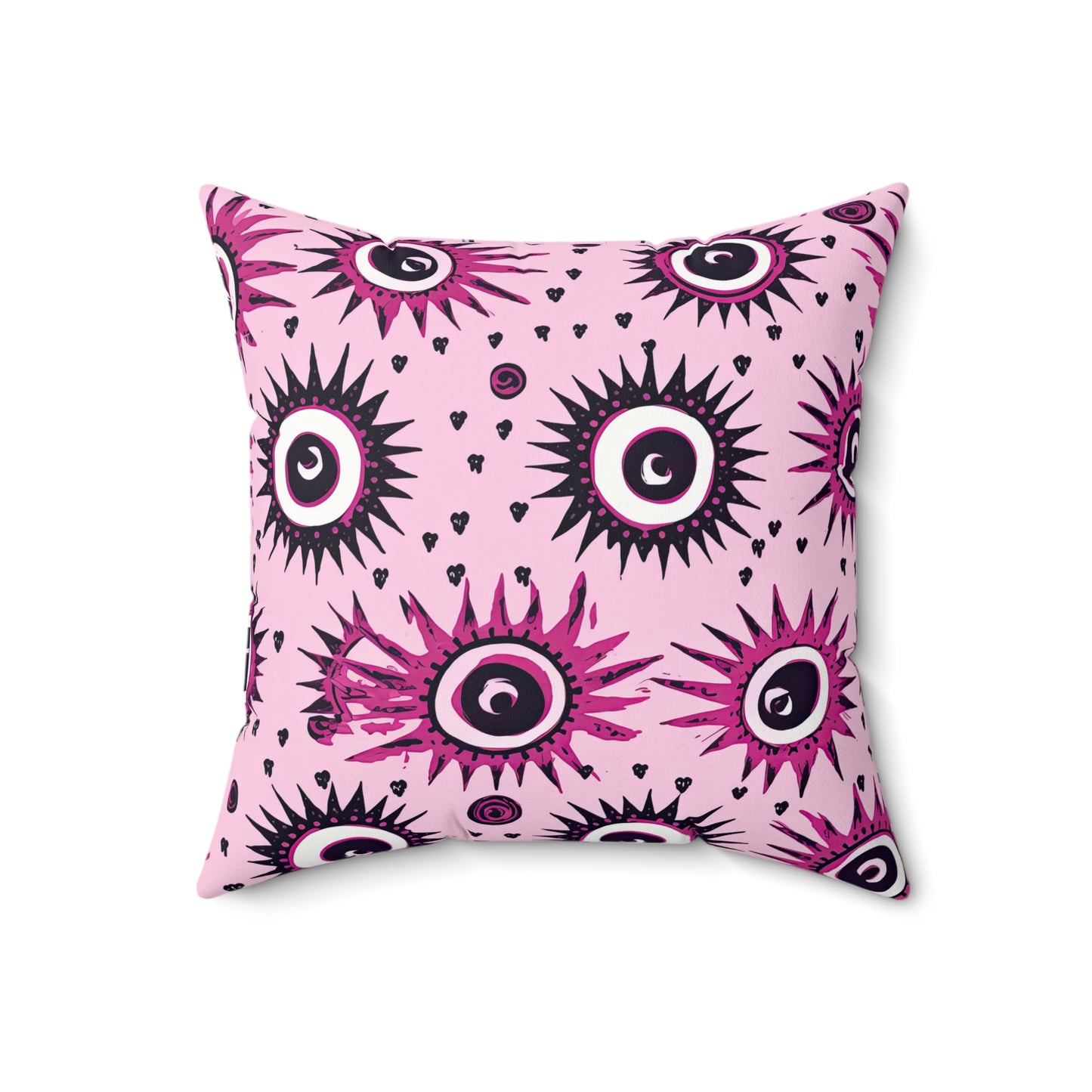 Evil Pink Eye. Spun Polyester Square Pillow