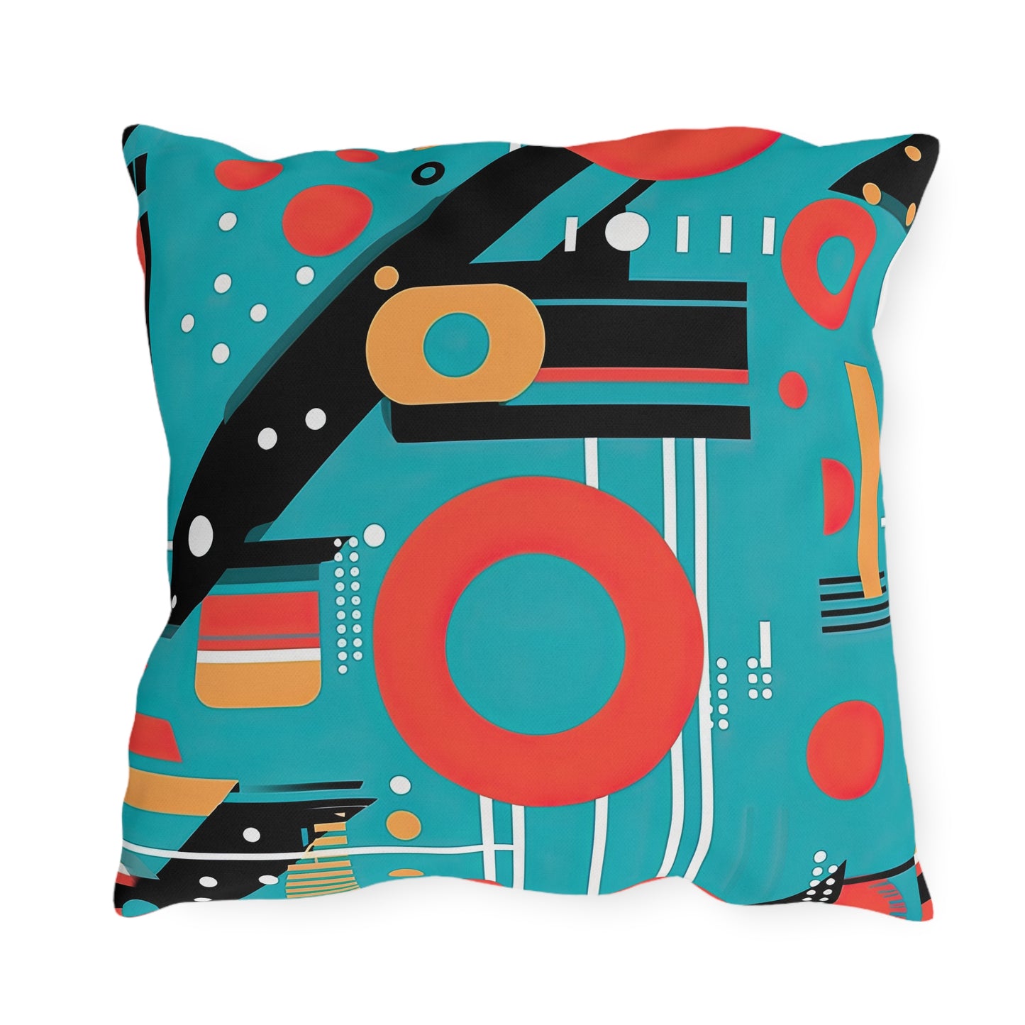 Quantum Rhapsody. Retro-Inspired Futuristic Outdoor Pillows
