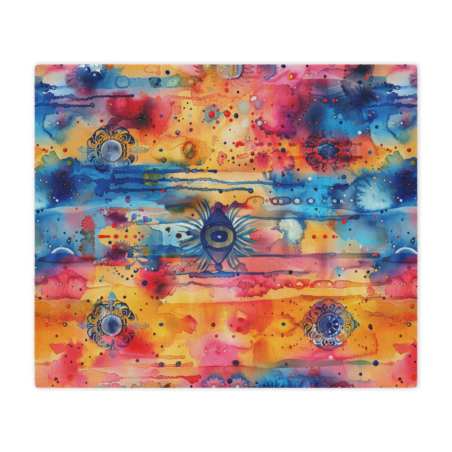 Hamsa right Aura. Cozy Artistic Microfiber Blanket.