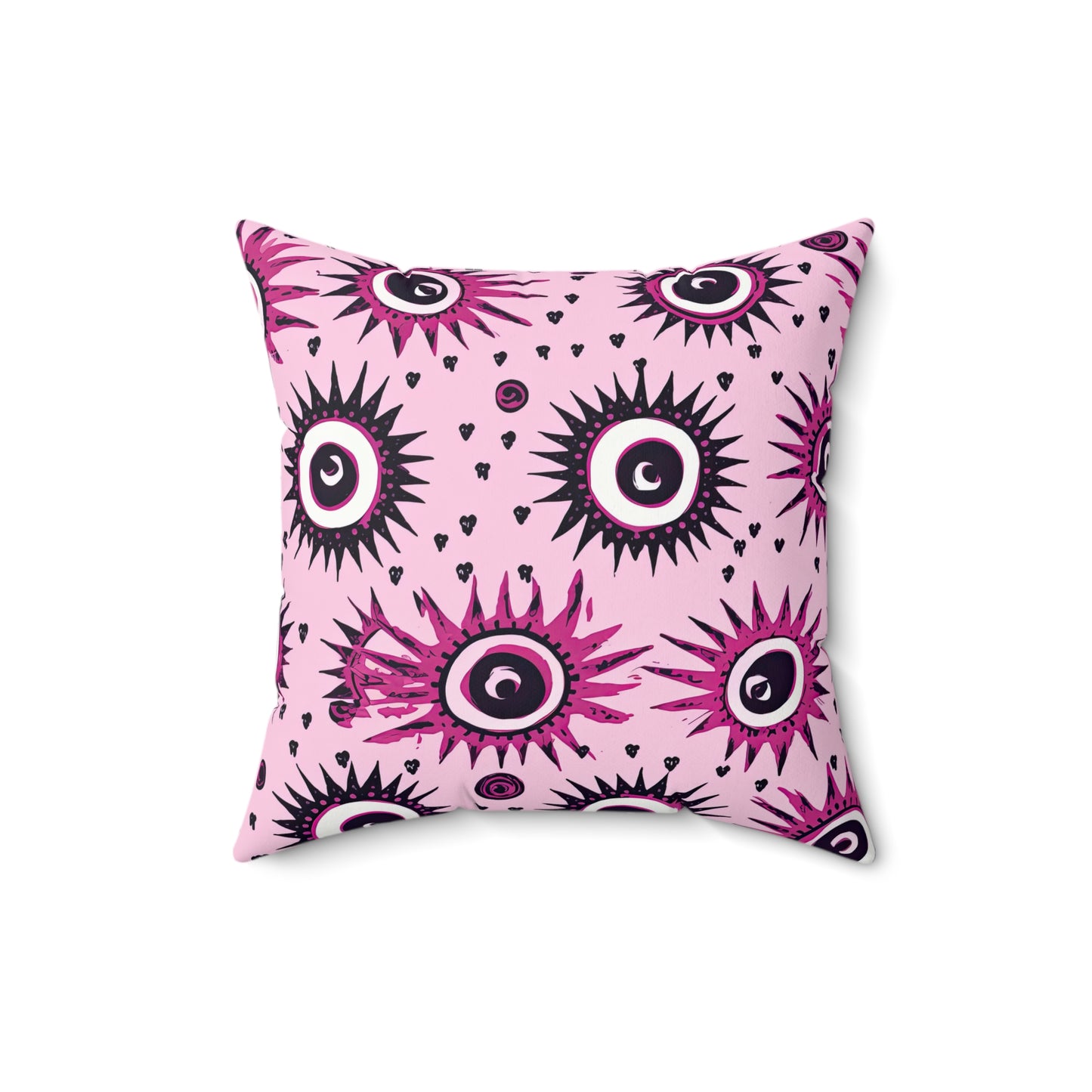 Evil Pink Eye. Spun Polyester Square Pillow