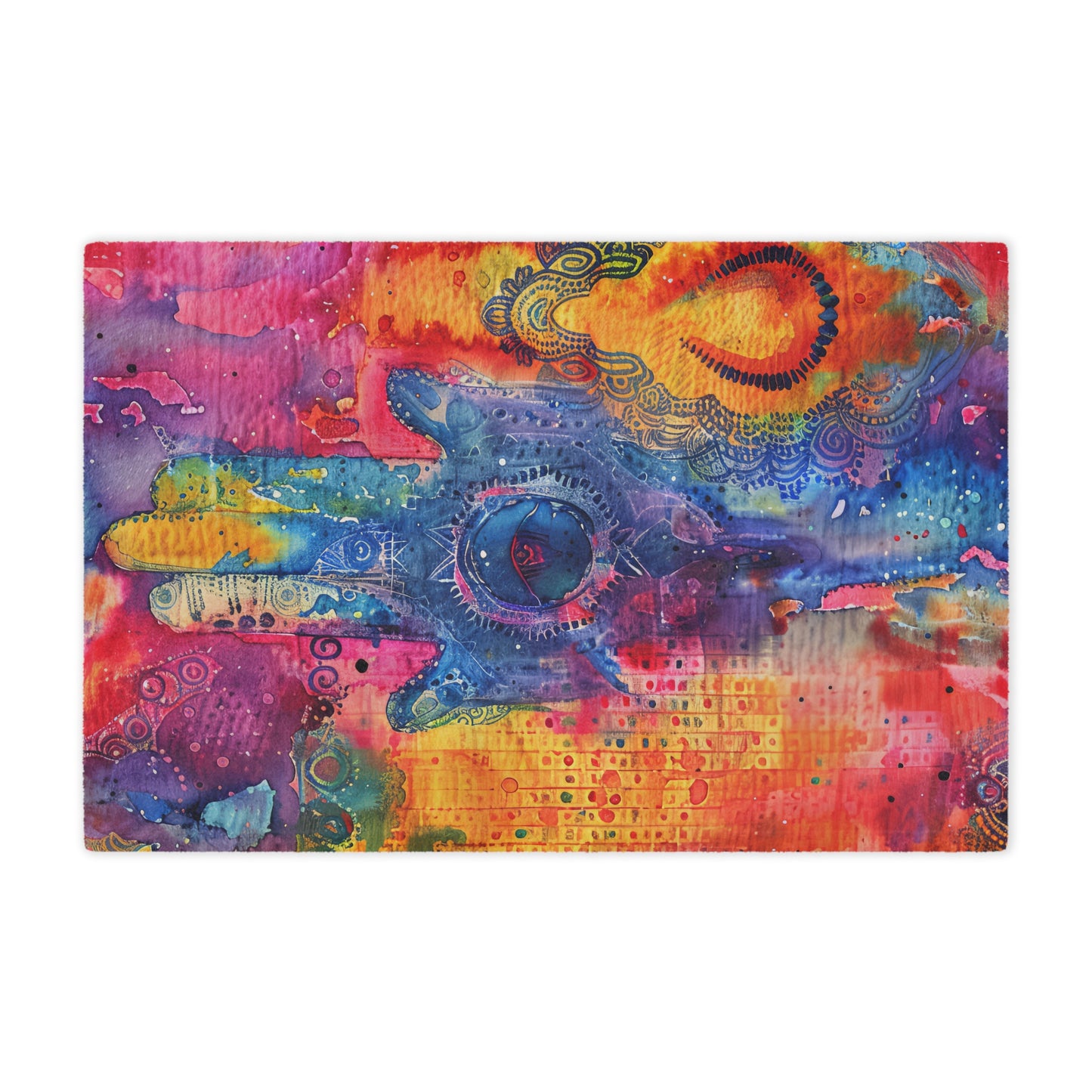 Prismatic Hamsa-topaz. Cozy Artistic Microfiber Blanket.