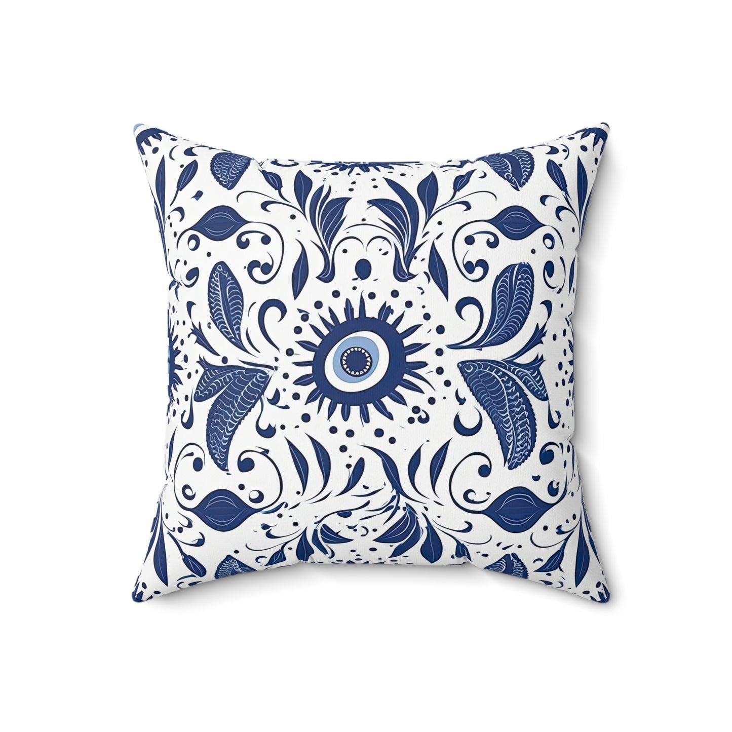 Beholder. Artfully Interpreted Evil Eye Throw Pillow – Symbolic & Stylish Comfort. Spun Polyester Square Pillow