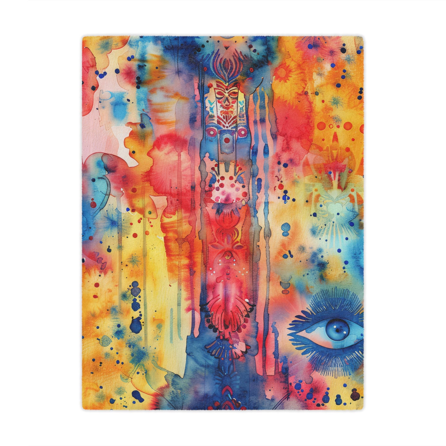 Brilliant Bliss Hamsa. Cozy Artistic Microfiber Blanket.