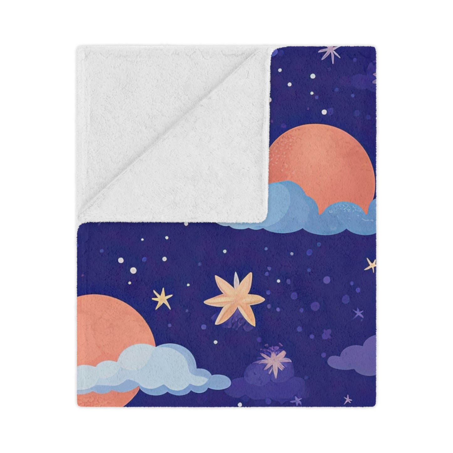 Copy of Copy of Moons Stars . Cozy Artistic Microfiber Blanket.
