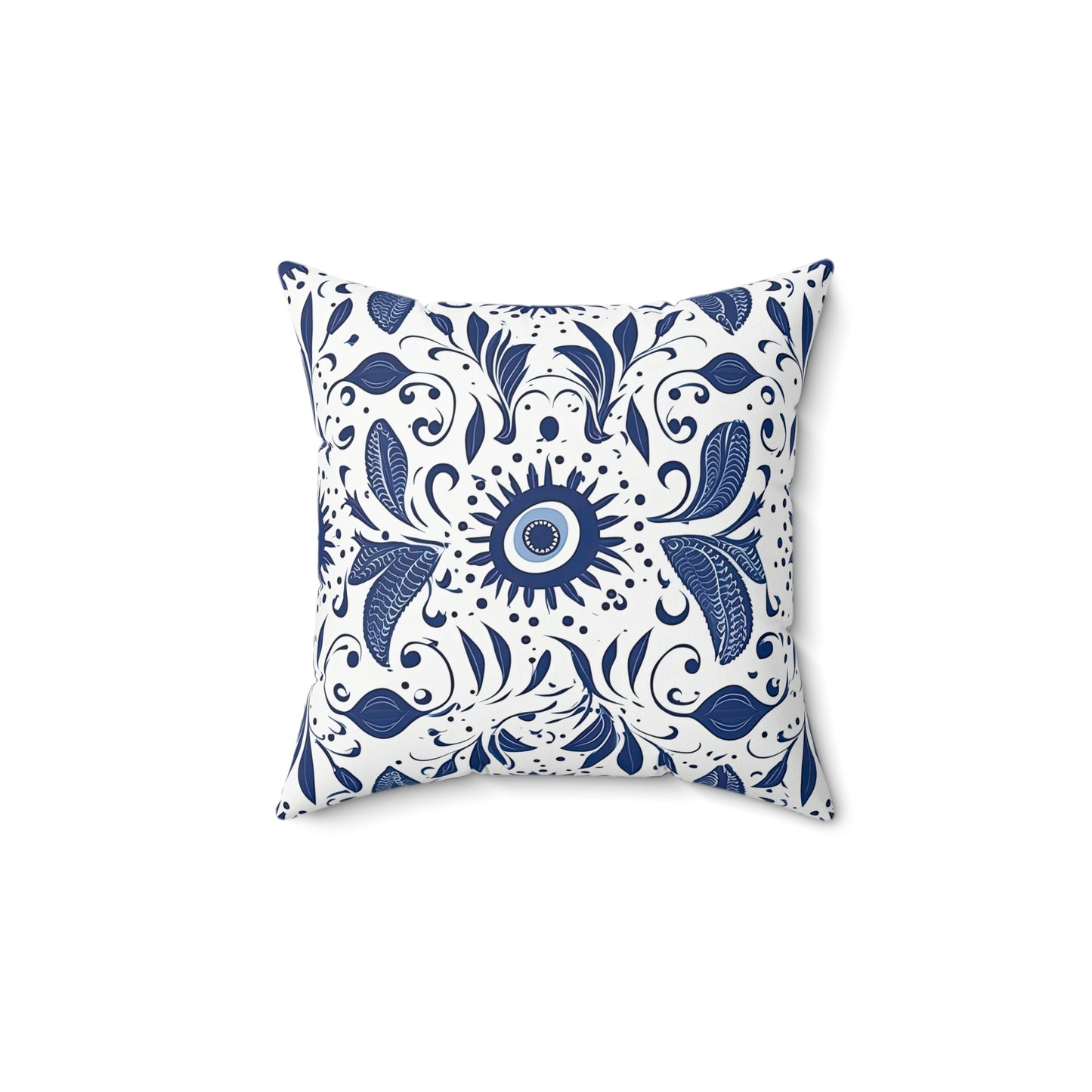 Beholder. Artfully Interpreted Evil Eye Throw Pillow – Symbolic & Stylish Comfort. Spun Polyester Square Pillow