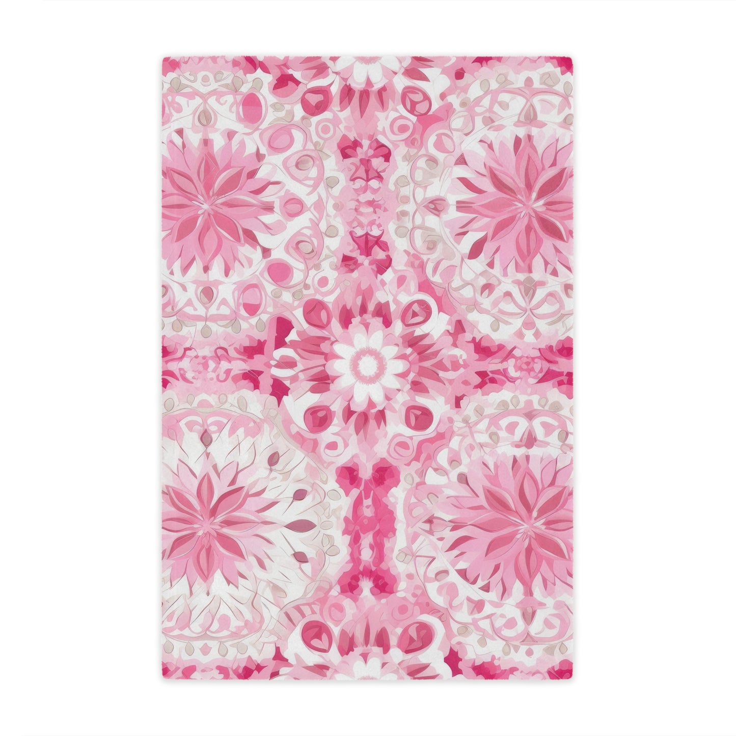 Pink . Cozy Artistic Microfiber Blanket.