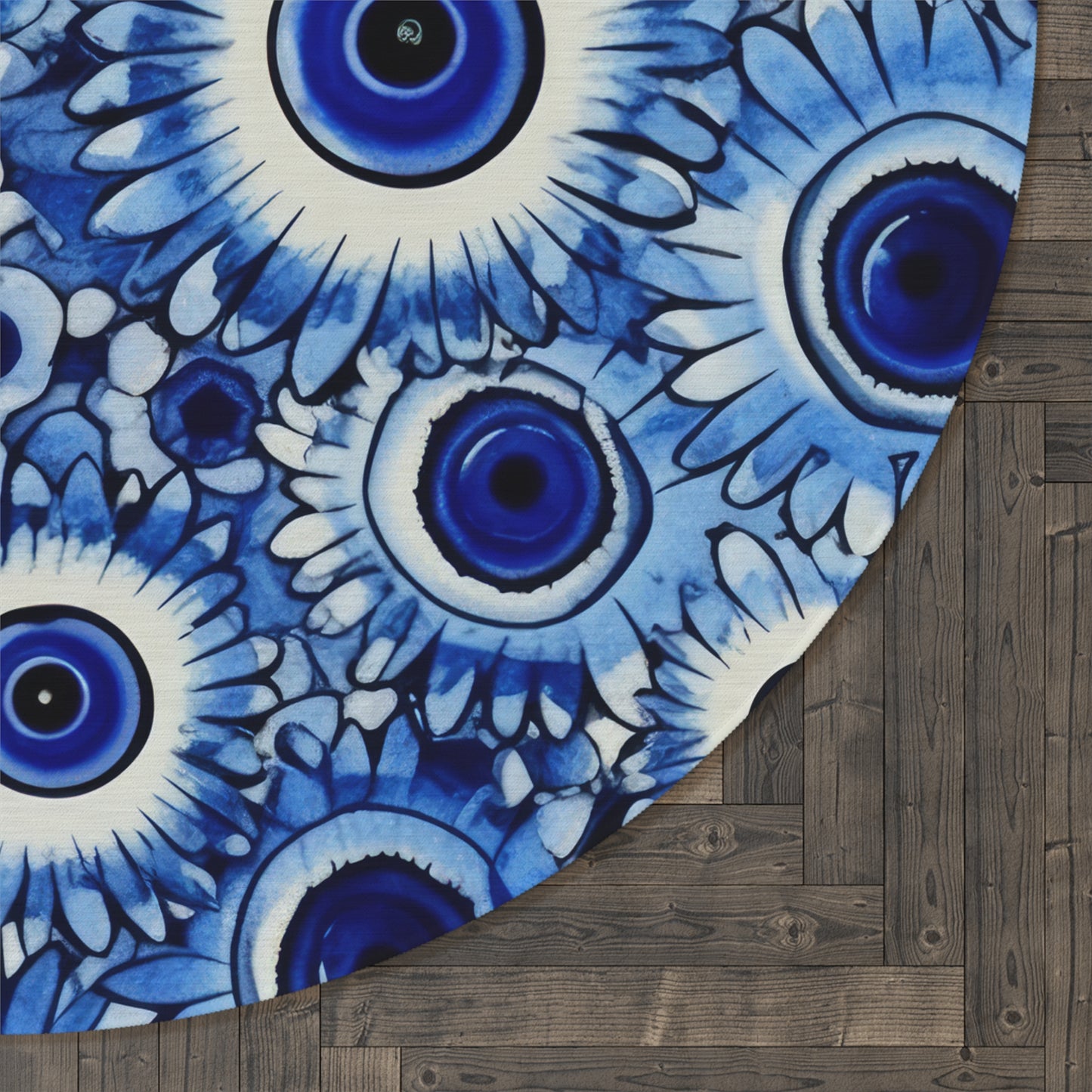 Portentous Pupil. Evil Eye Rug – Artistic Expression Meets Protection for Your Floors.Round Rug