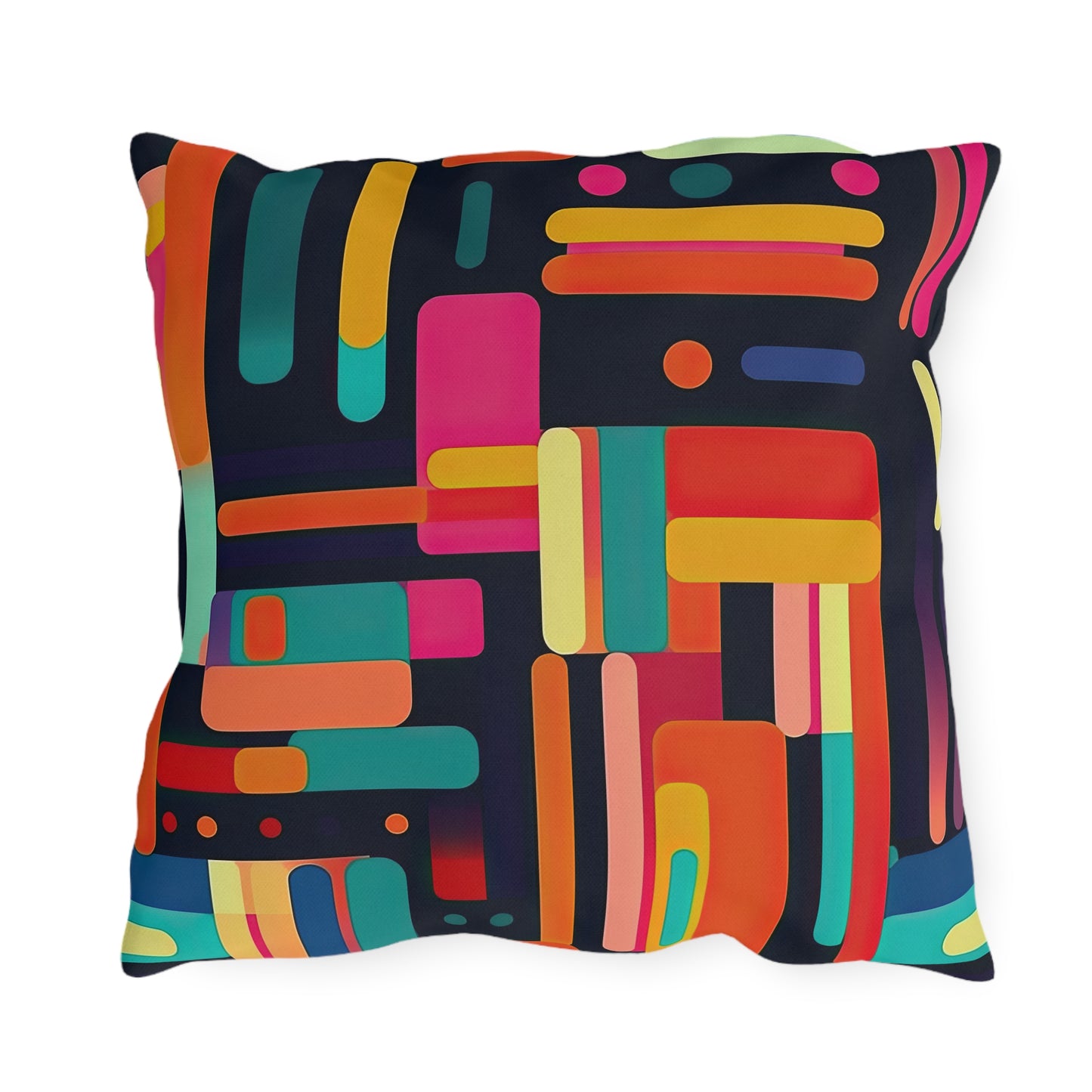 Cybernetic Nostalgia. Retro Futuristic Outdoor Pillows