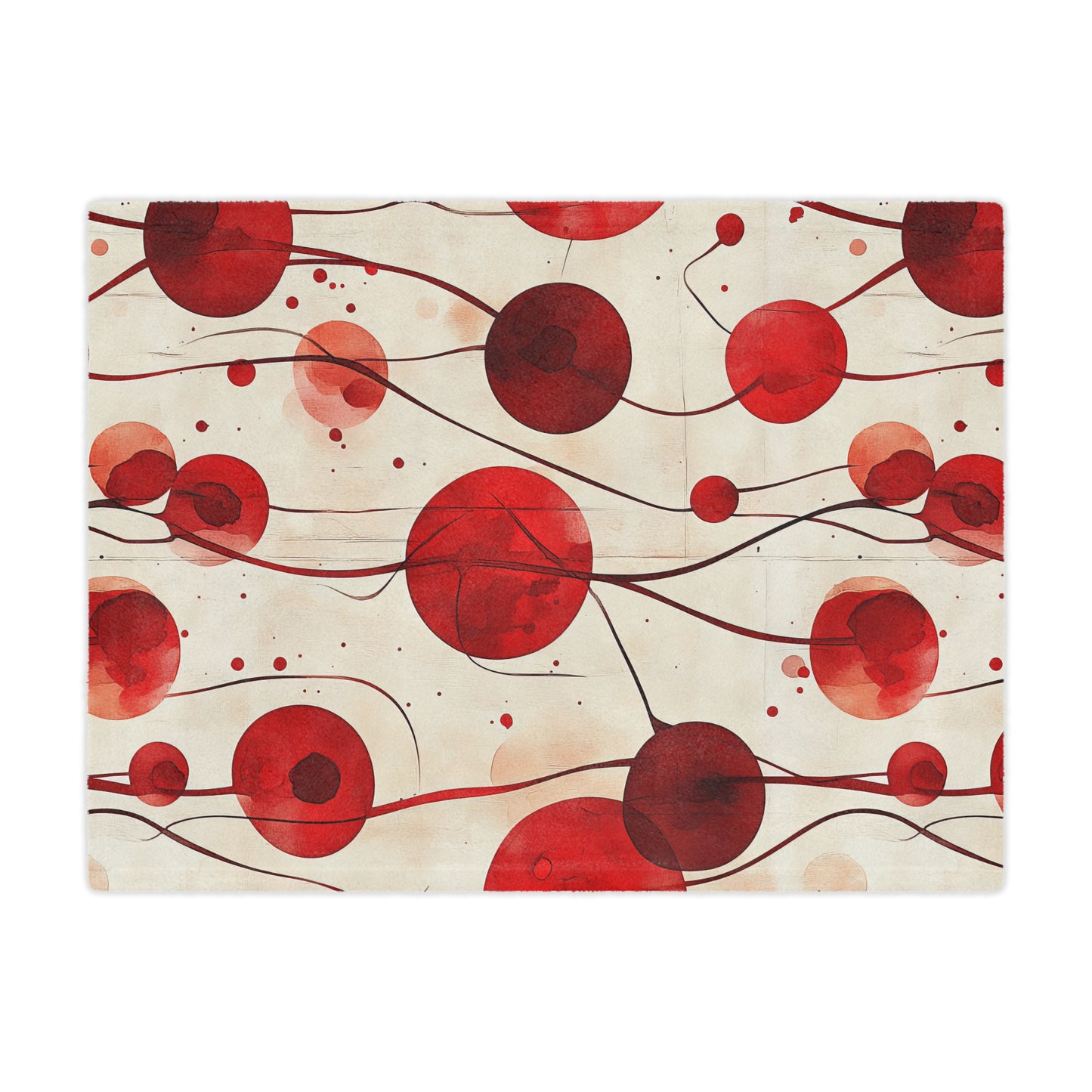 Vintage Cherry. Cozy Artistic Microfiber Blanket -