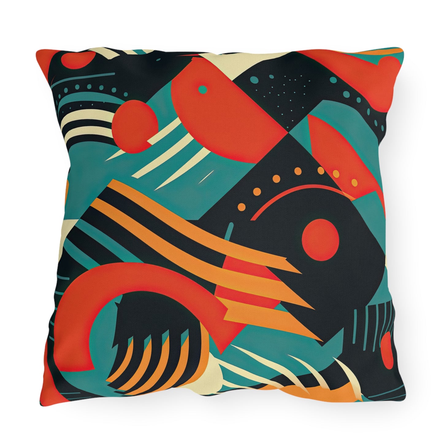 Timeless Techscape. Futuristic Nostalgia Outdoor Pillows