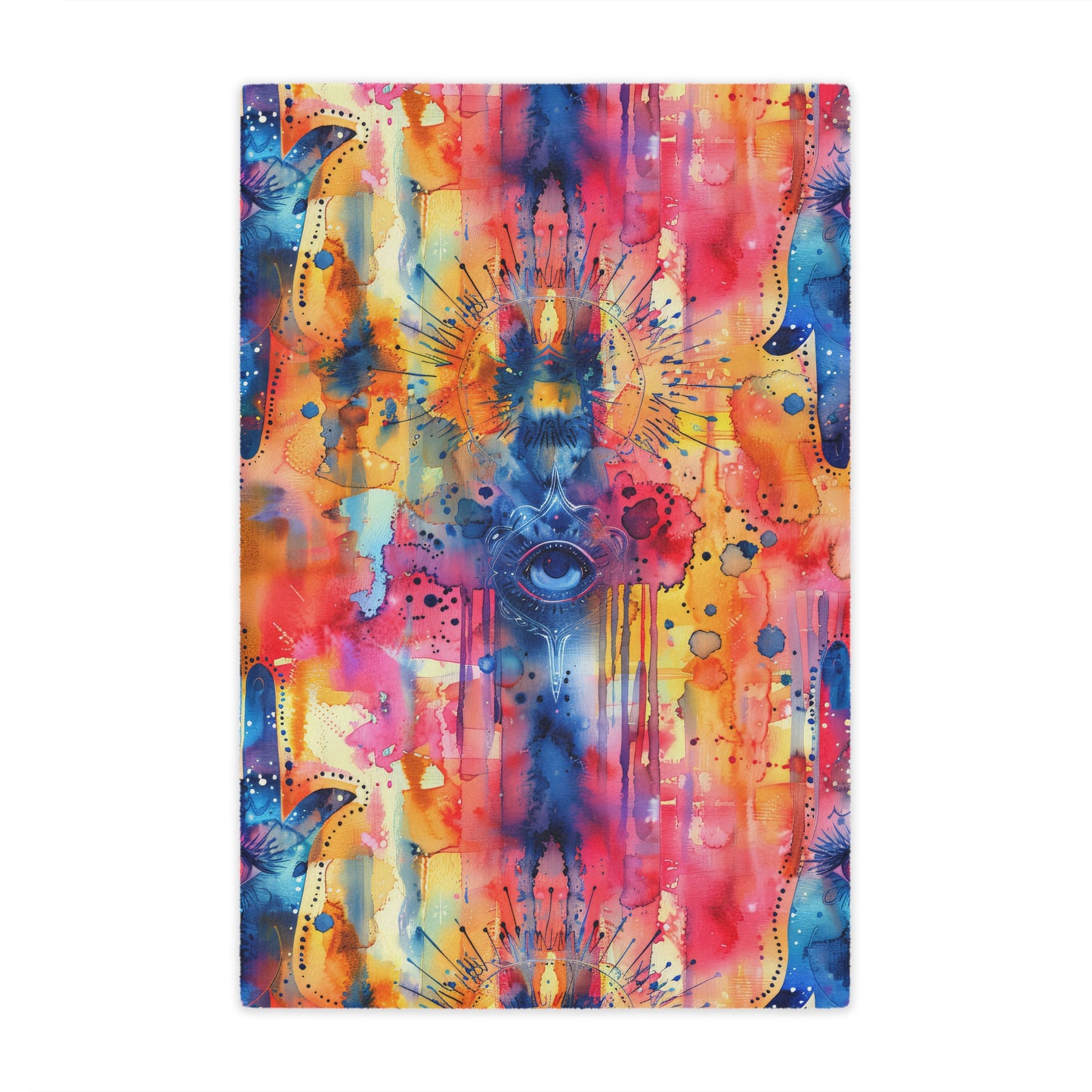Chromatic Protector Hamsa. Cozy Artistic Microfiber Blanket.