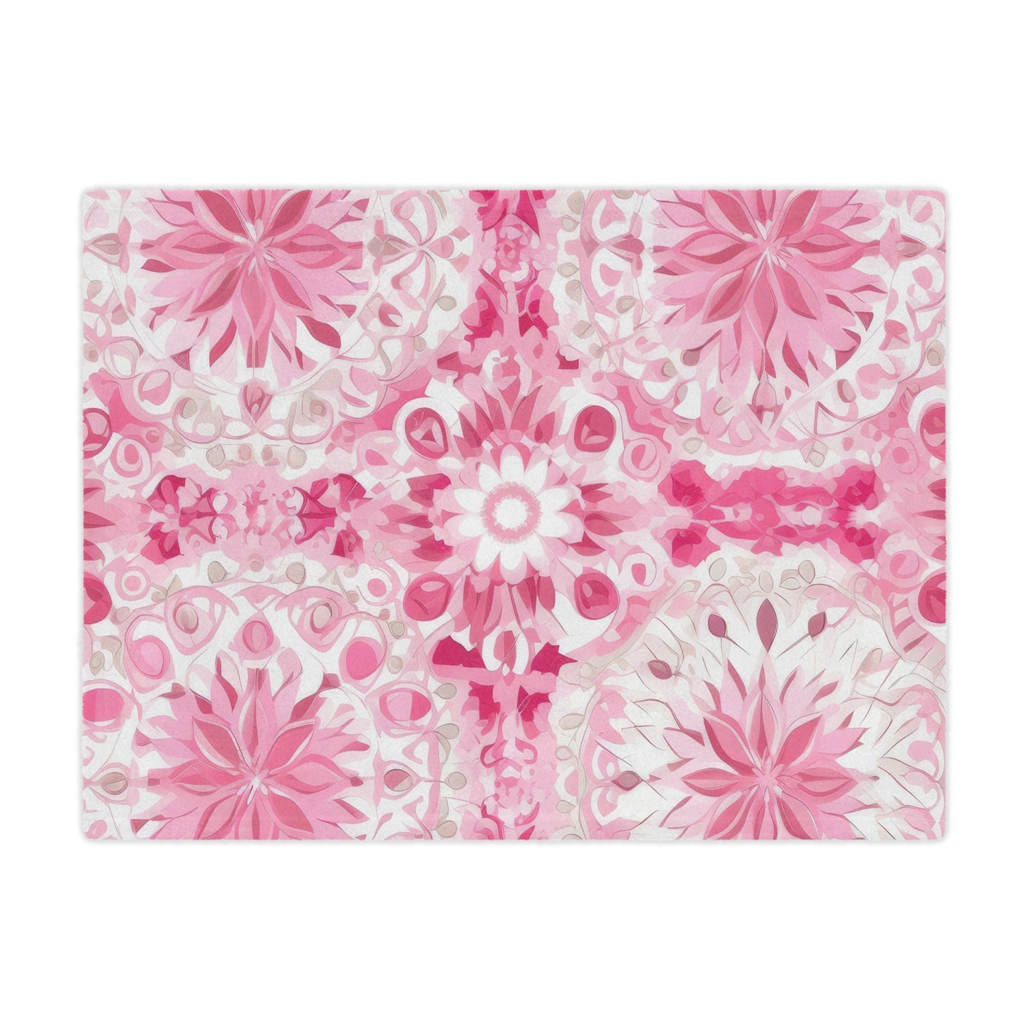Pink . Cozy Artistic Microfiber Blanket.