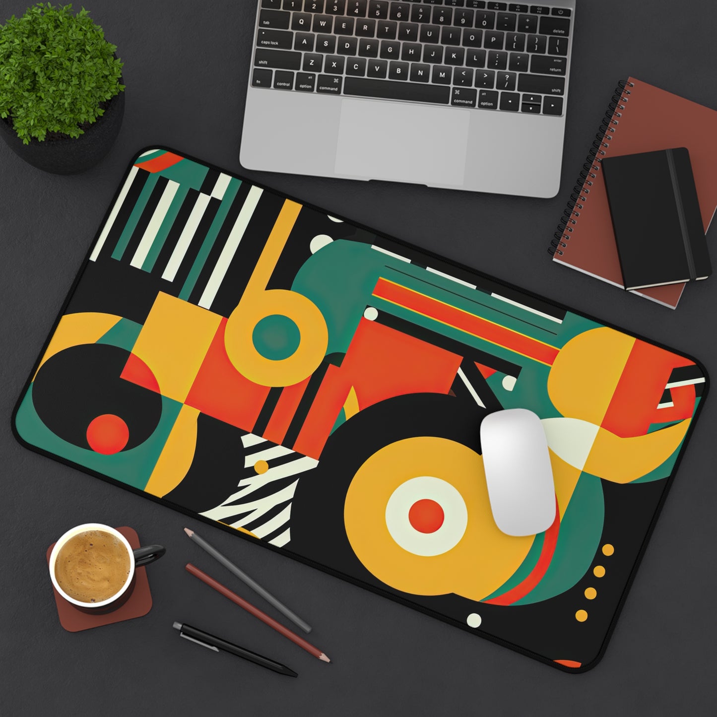 Galactic Groove . Desk Mat - Stylish Office Organizer