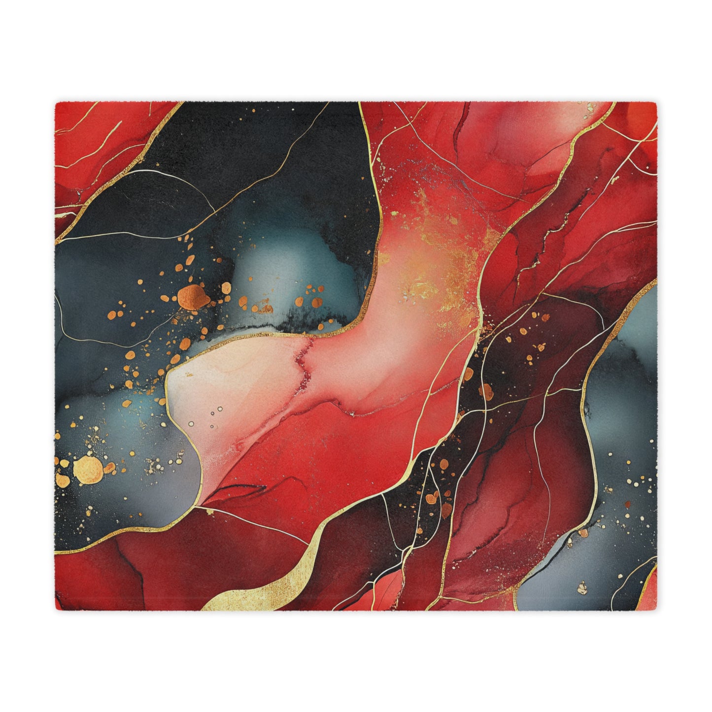 Marbled Cherry Essence. Cozy Artistic Microfiber Blanket -