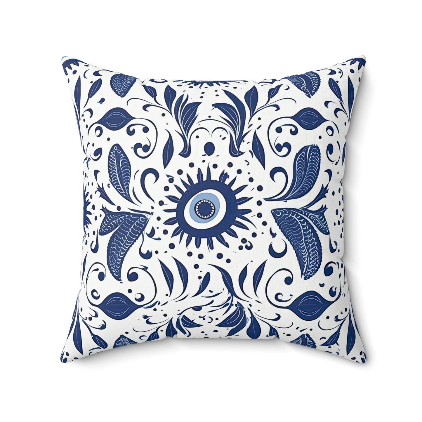 Beholder. Artfully Interpreted Evil Eye Throw Pillow – Symbolic & Stylish Comfort. Spun Polyester Square Pillow