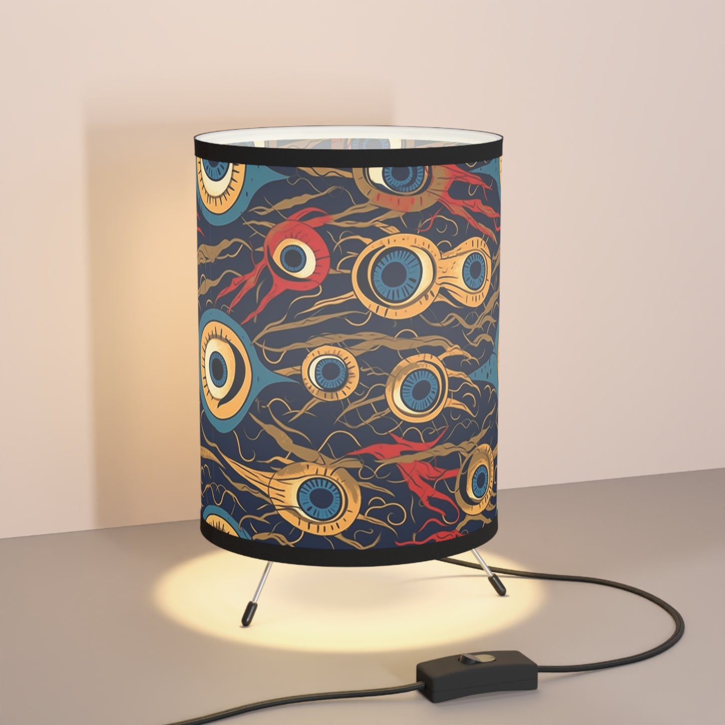 Mystical Malevolence. Tripod Lamp with High-Res Printed Shade, US\CA plug