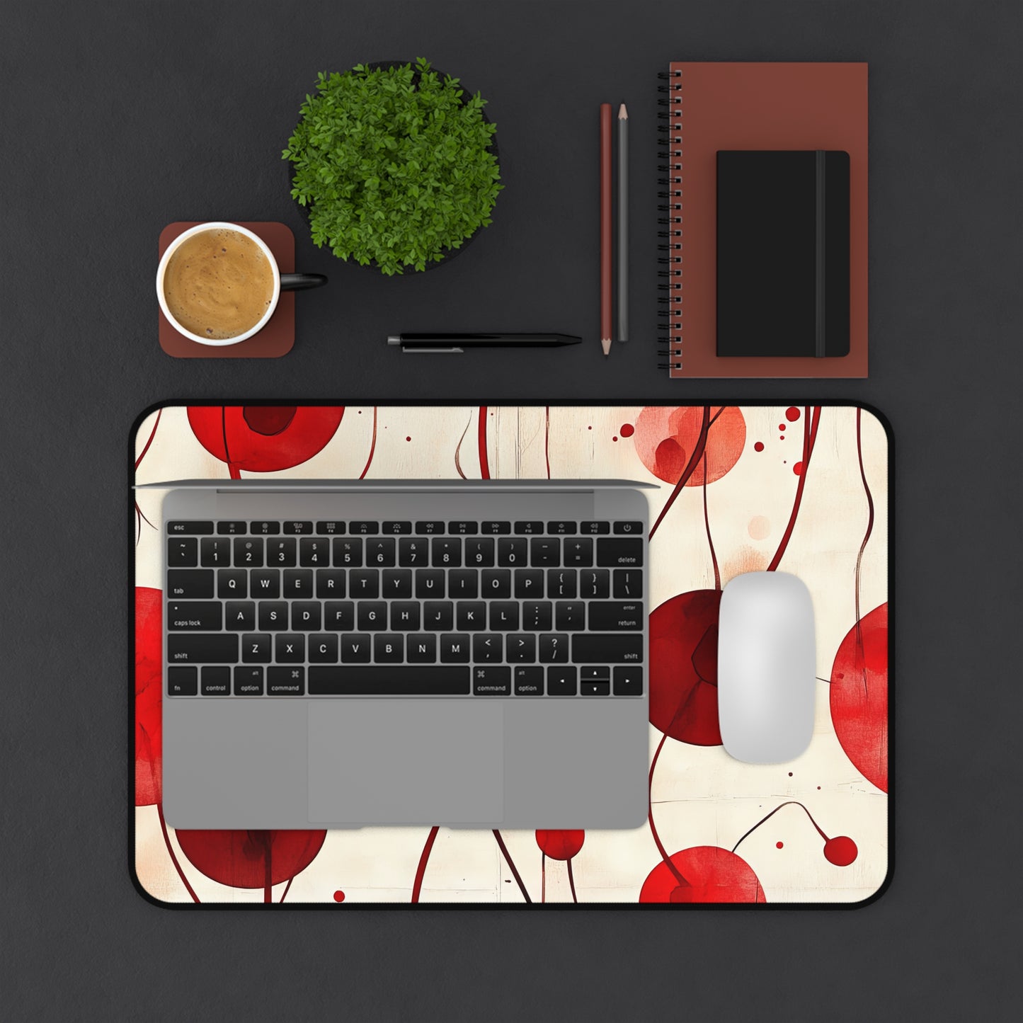 Vintage Cherry Desk Mat - Stylish Office Organizer