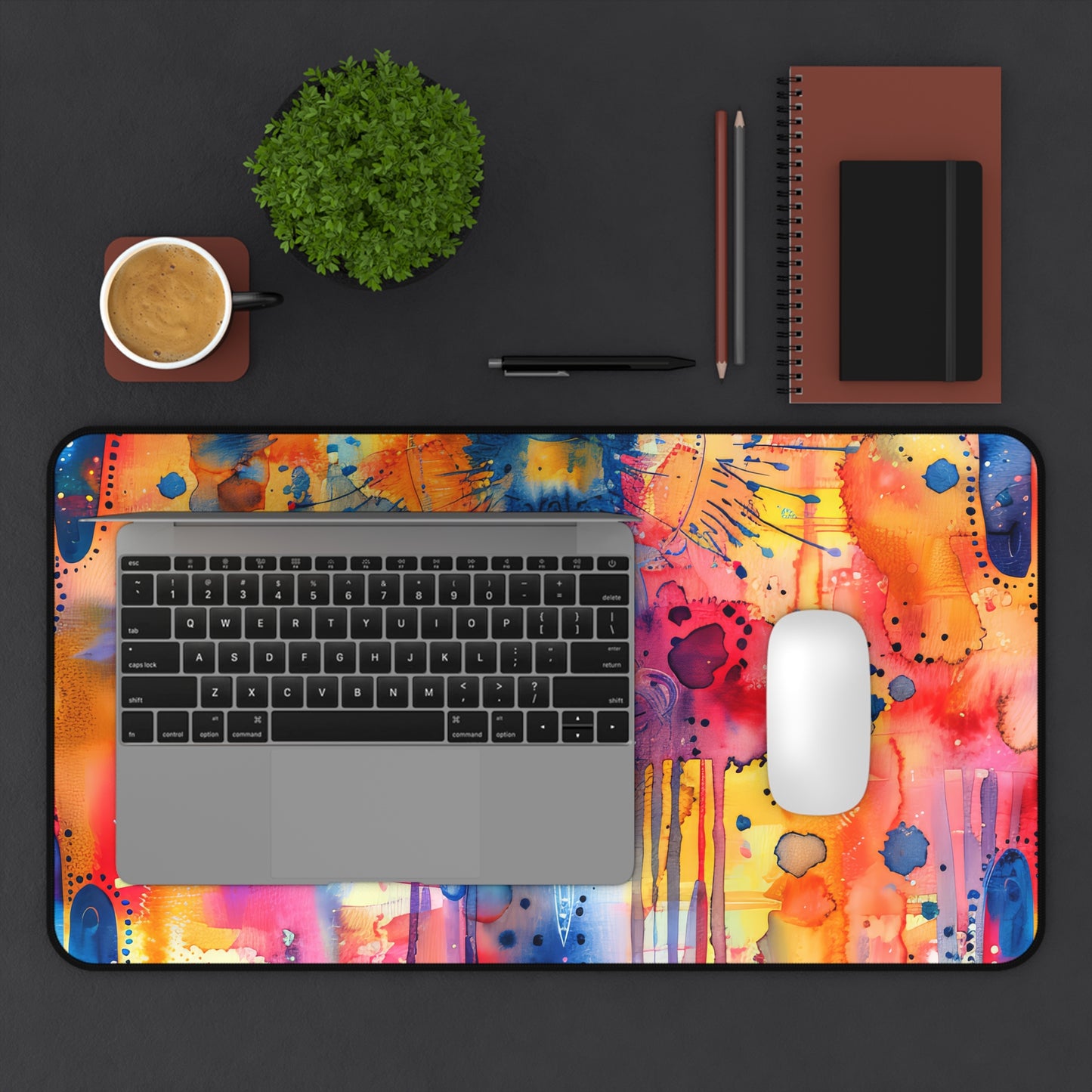 Chromatic Protector Hamsa. Desk Mat - Stylish Office Organizer