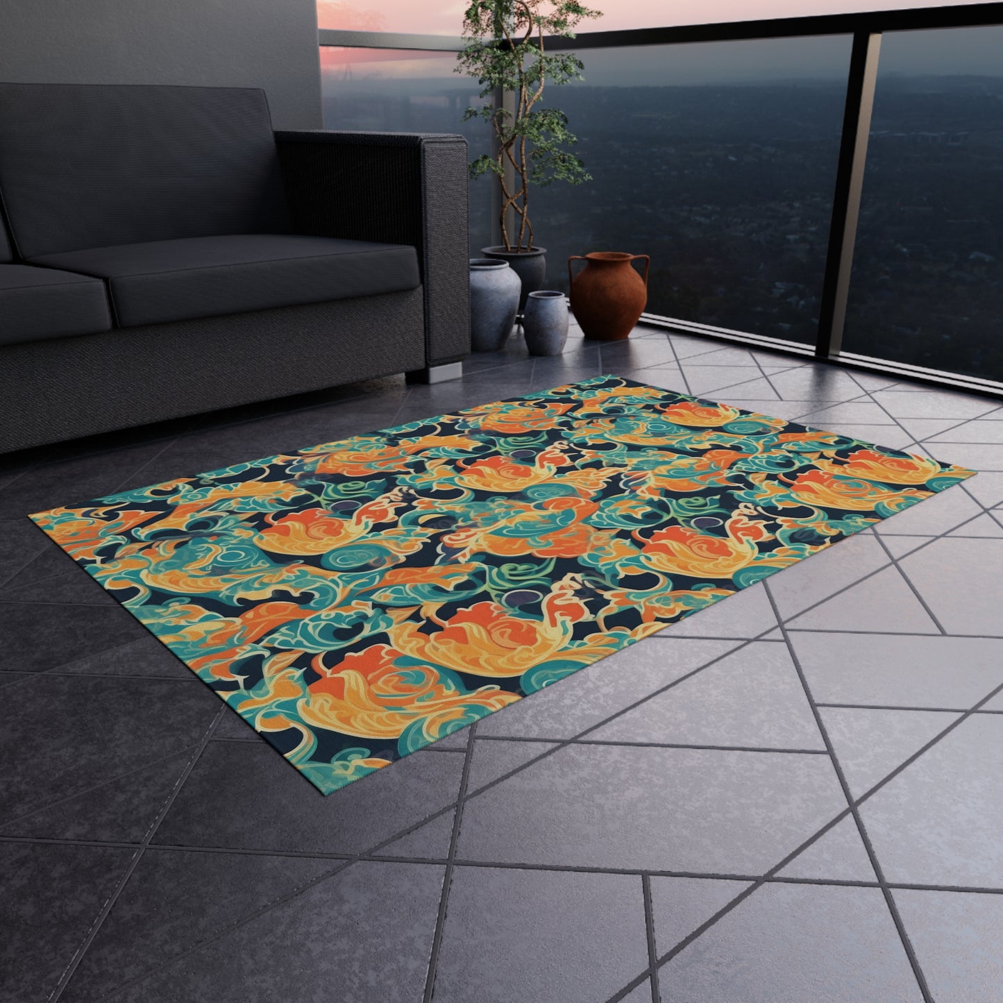 Tangerine Twilight Tapestry