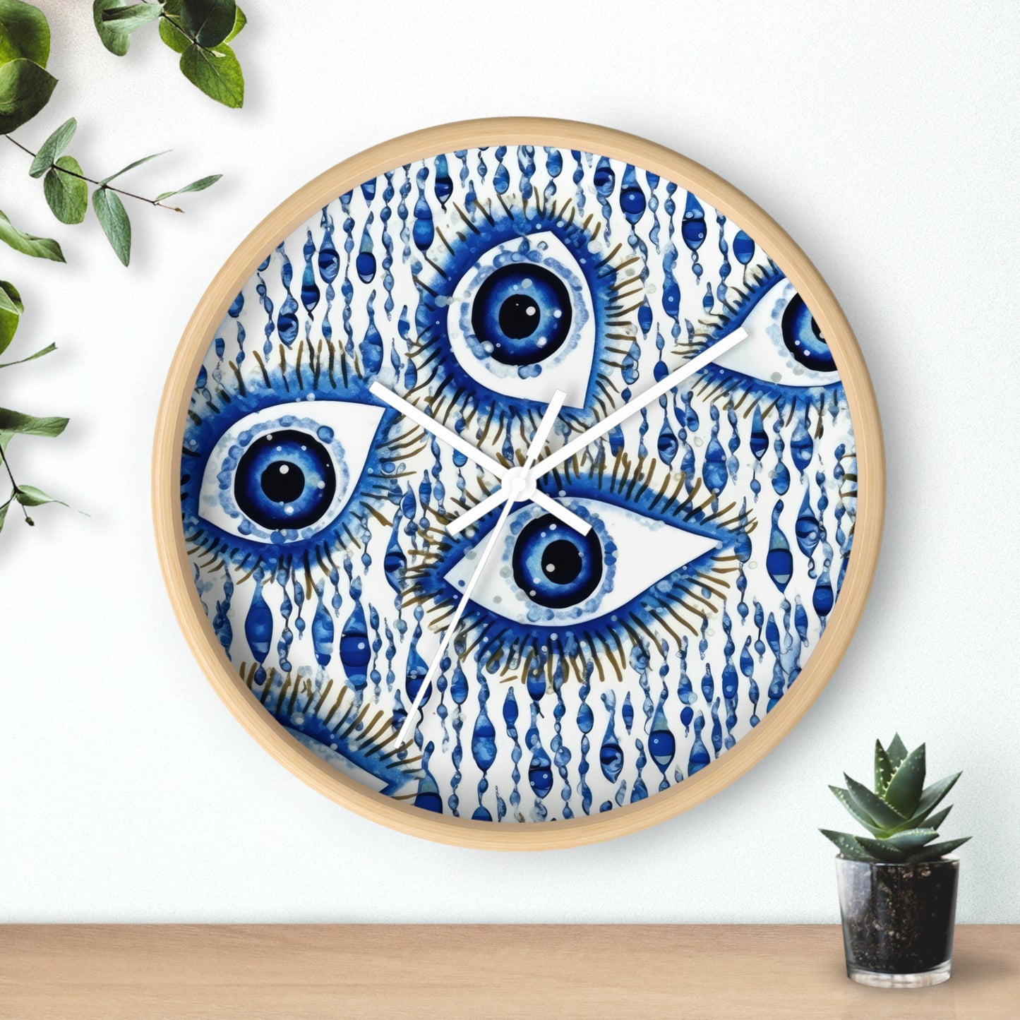 Mystic Glare. Beholder. Artful Evil Eye Wall Clock – Timekeeping with Protective Meaning.