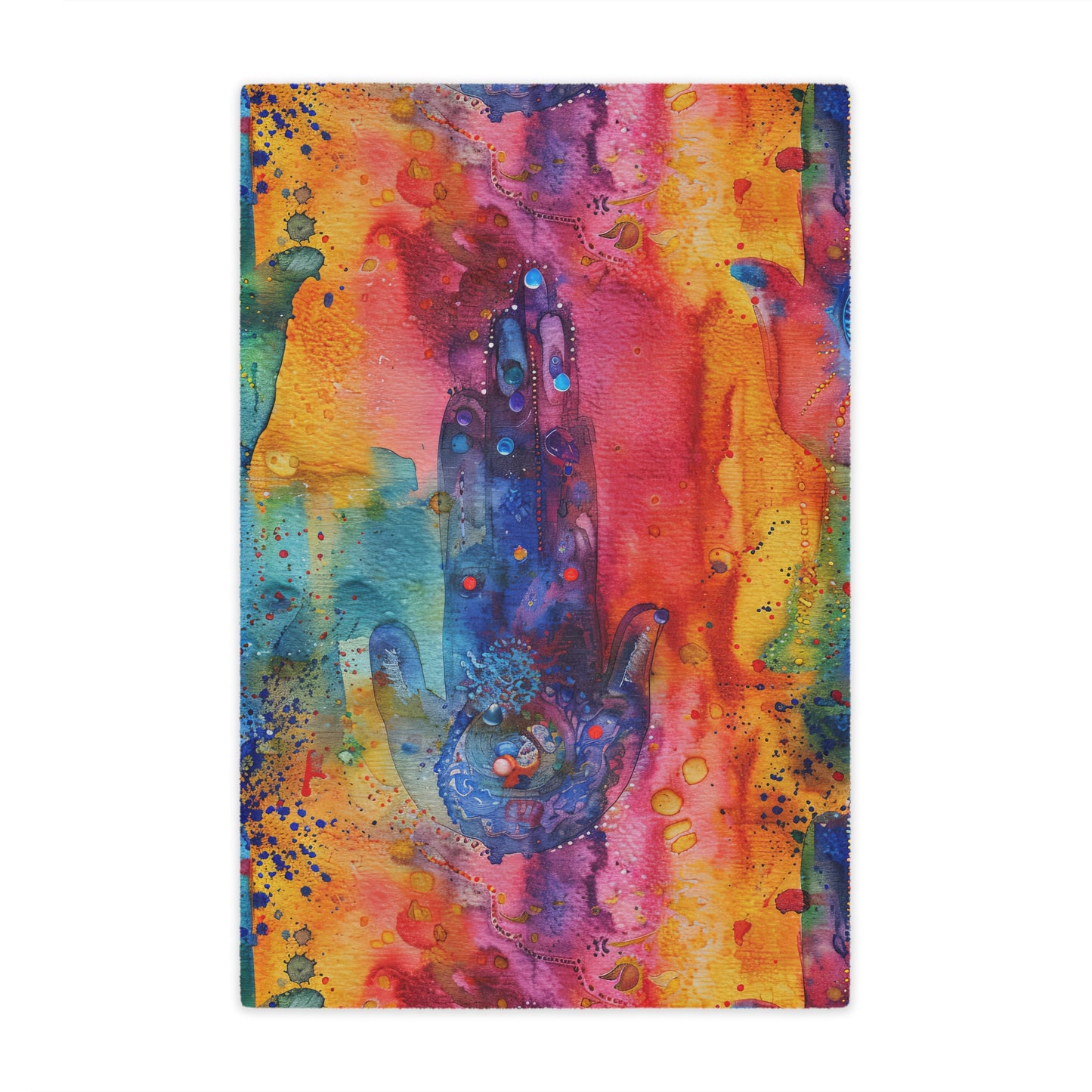Hamsa Dreamscape. Cozy Artistic Microfiber Blanket.