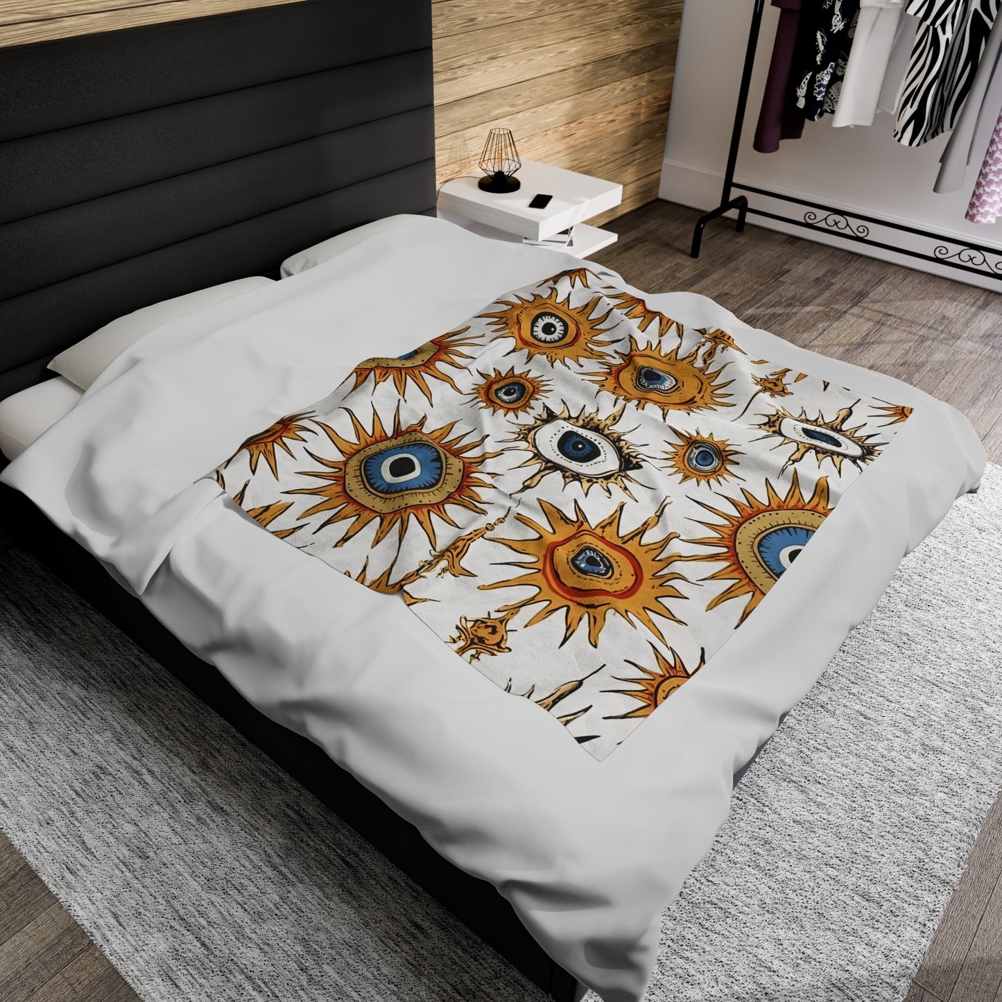 Ethereal Eyeful. Velveteen Plush Blanket.