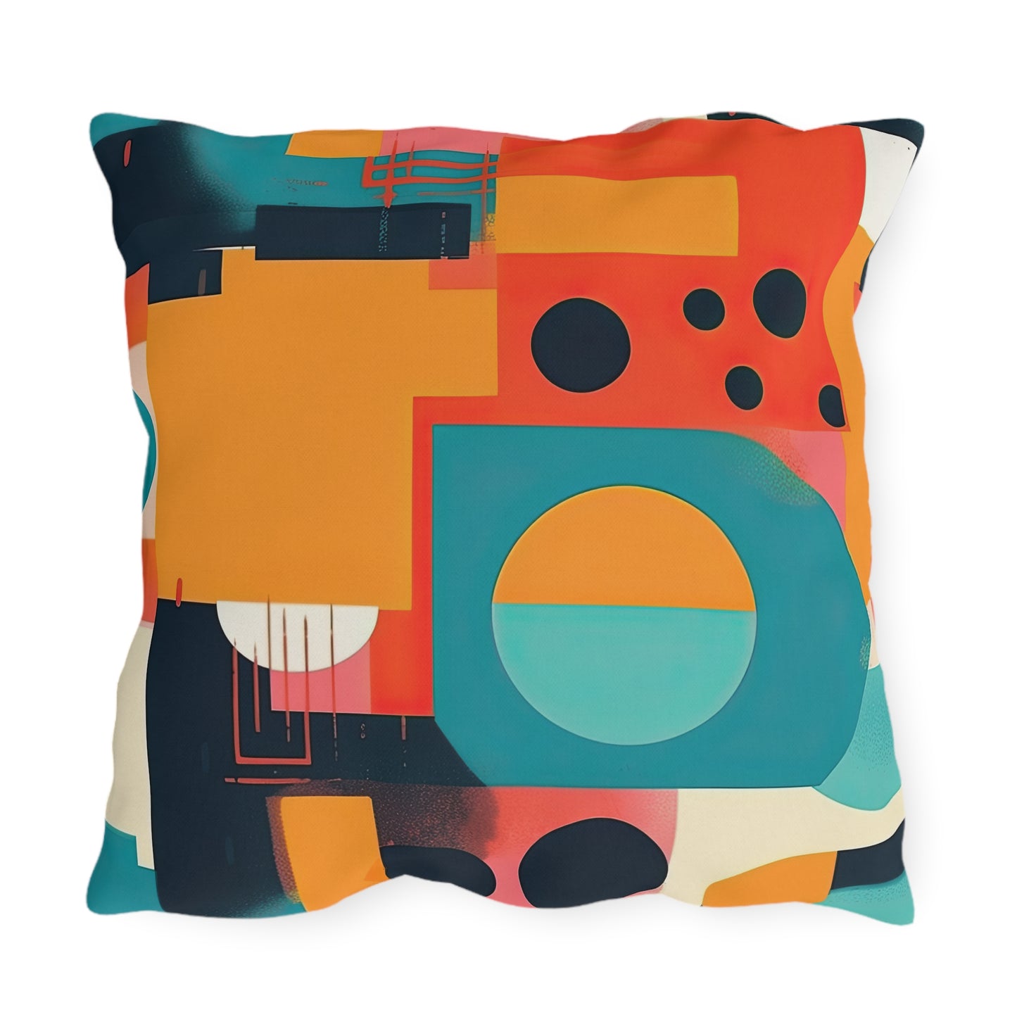 Neon Echoes. Retro Futuristic Outdoor Pillows