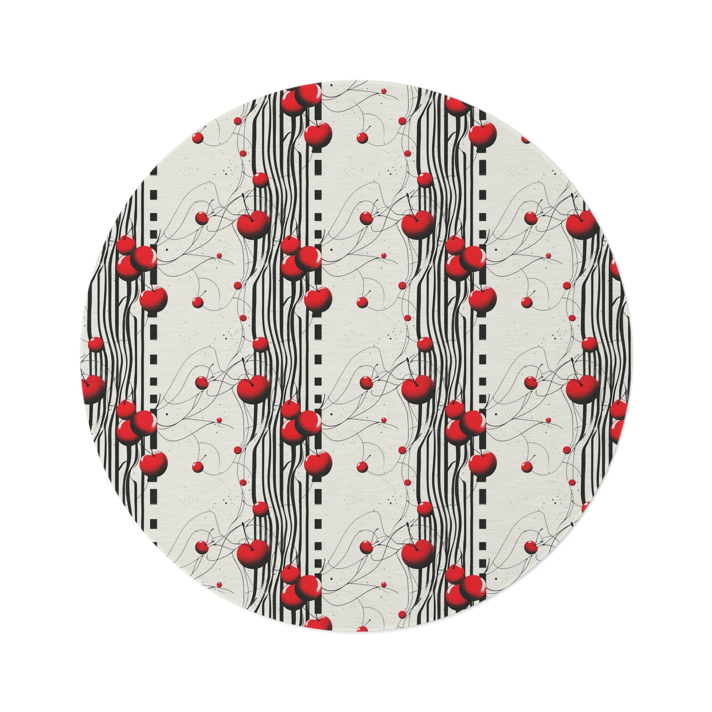 Cherry Dream. Bohemian Eye Round Rug - Colorful Floor Decor for Vibrant Spaces