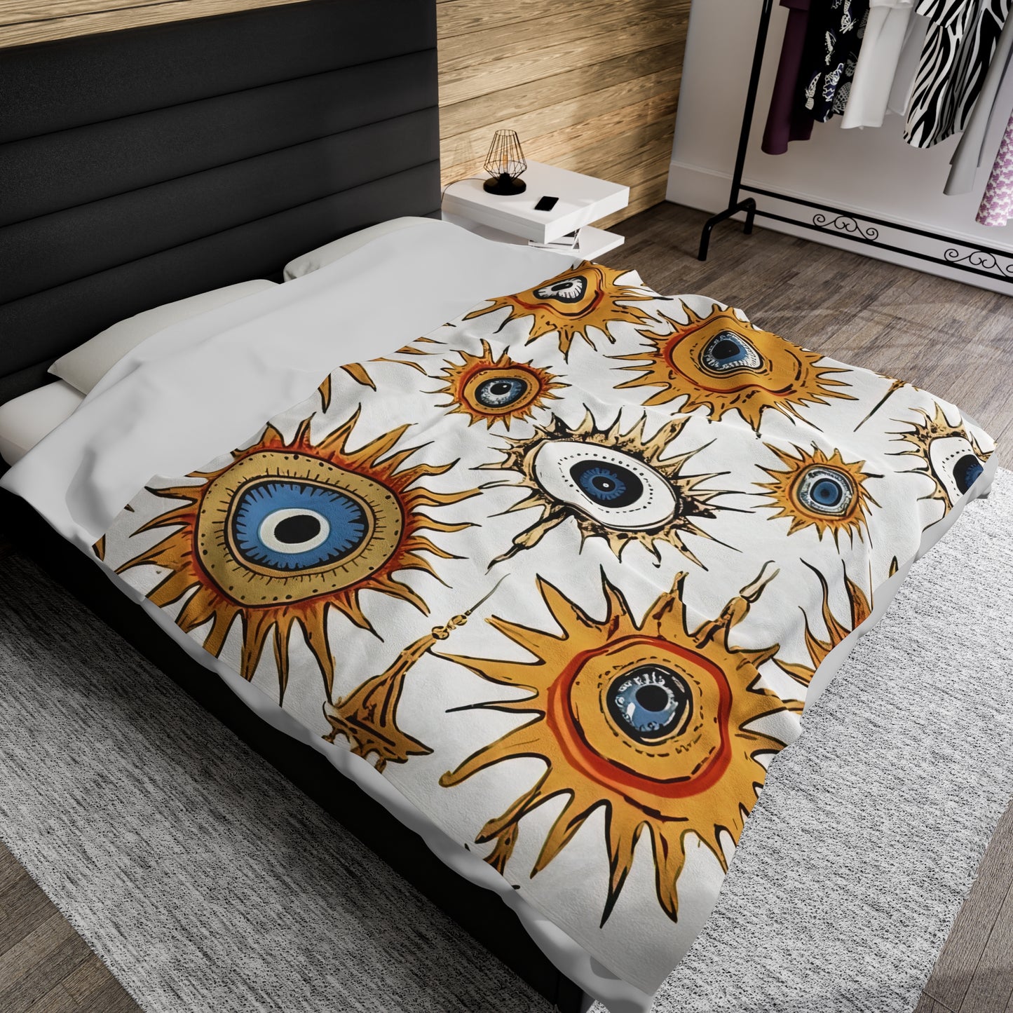 Ethereal Eyeful. Velveteen Plush Blanket.