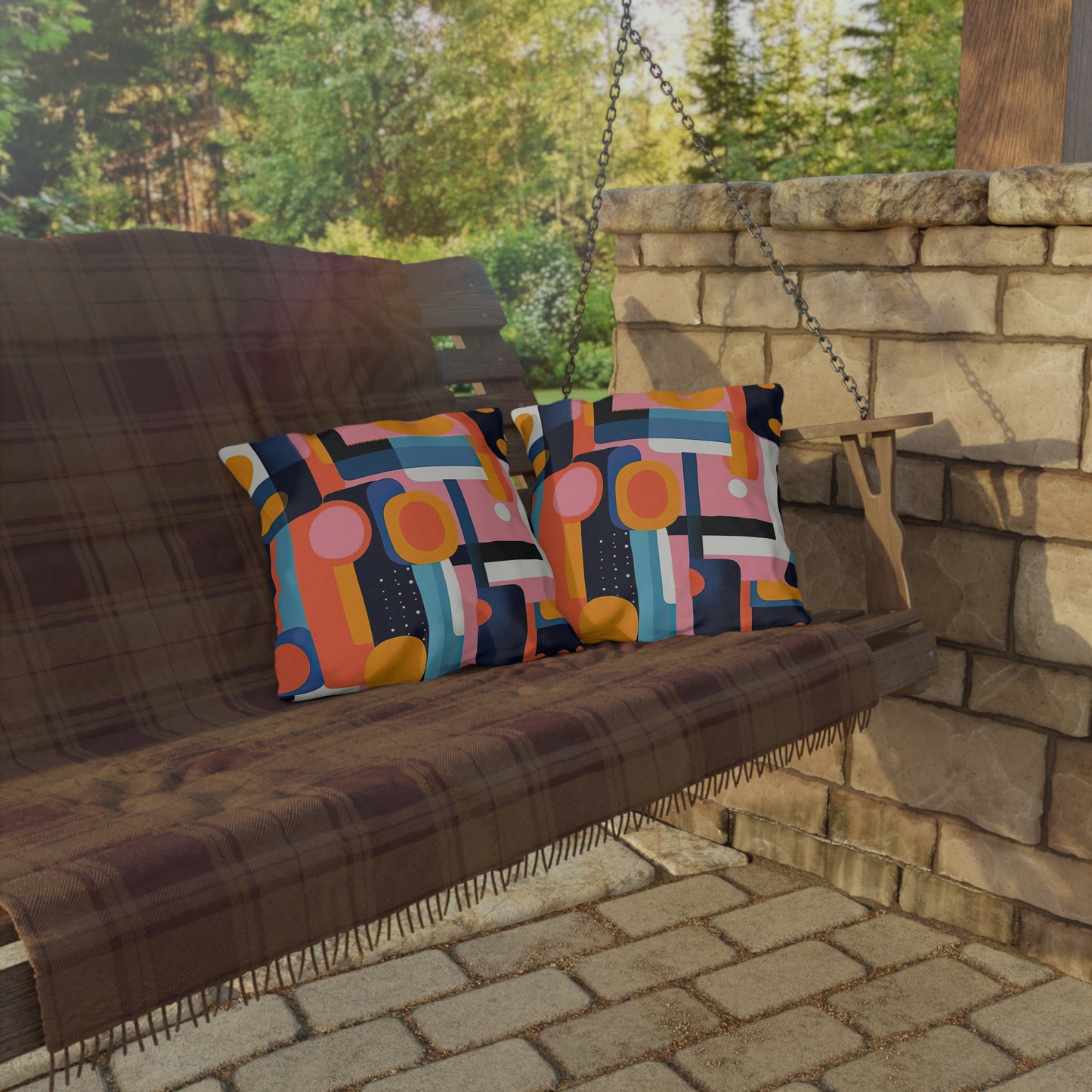 Etheric Elegance. Nostalgia Meets Future Outdoor Pillows