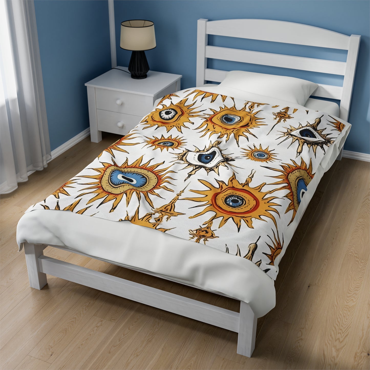 Ethereal Eyeful. Velveteen Plush Blanket.
